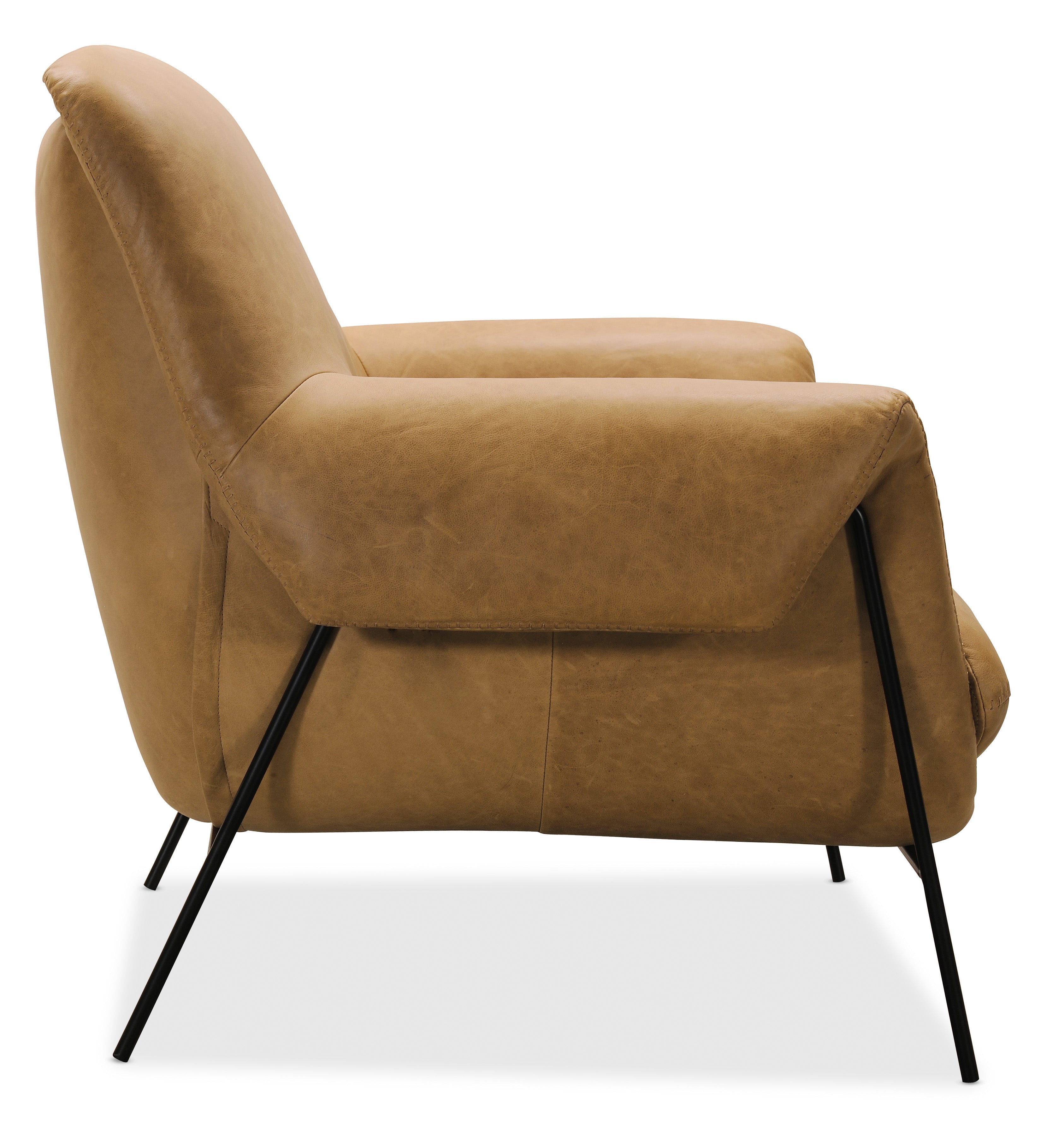 Hooker Furniture Ambroise Metal Frame Club Chair in Brown