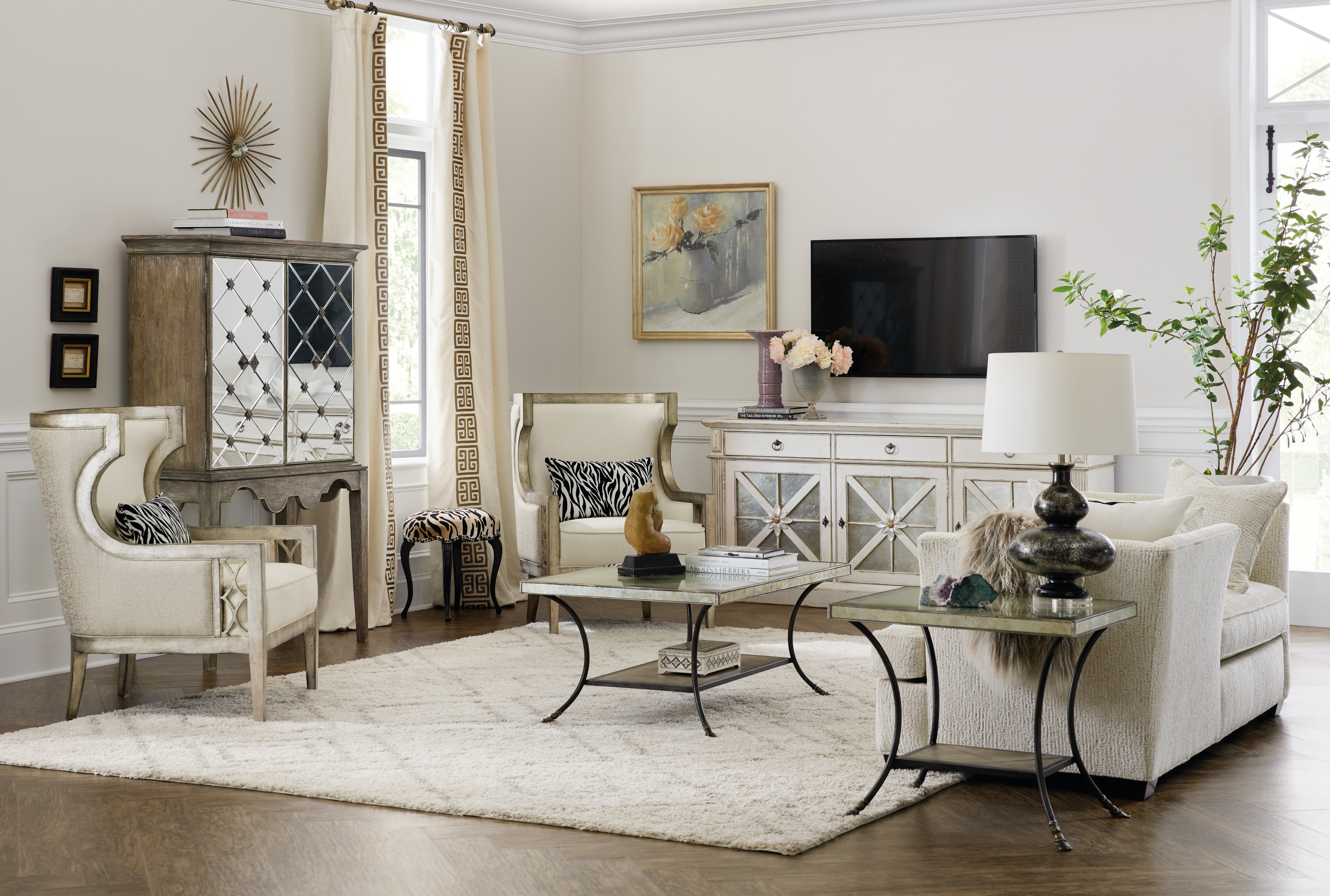 Hooker Furniture Sanctuary Debutant Wing Chair in Beige