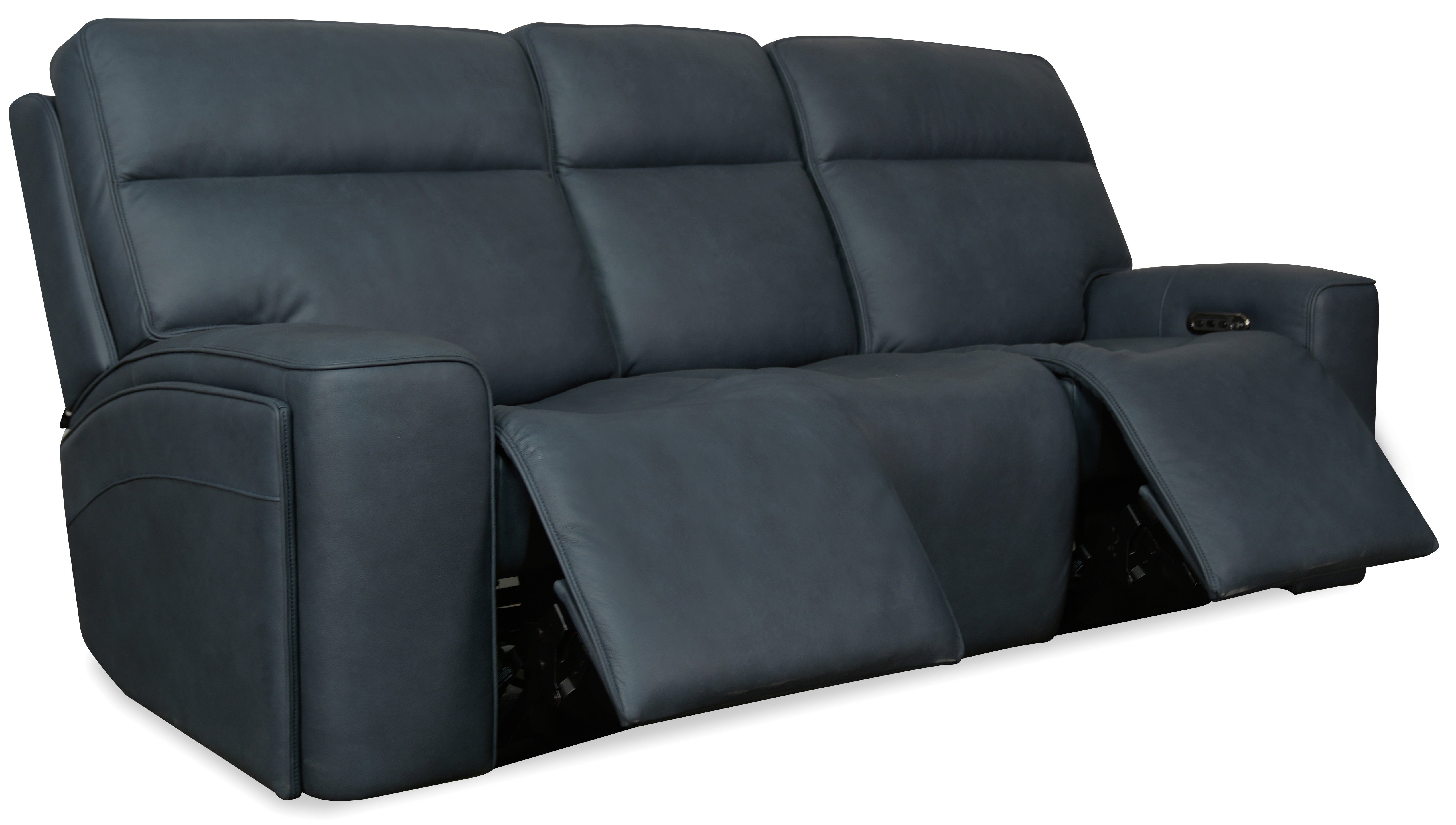 Hooker Furniture Riverton Power Sofa with Power Headrest and Lumbar in Blue