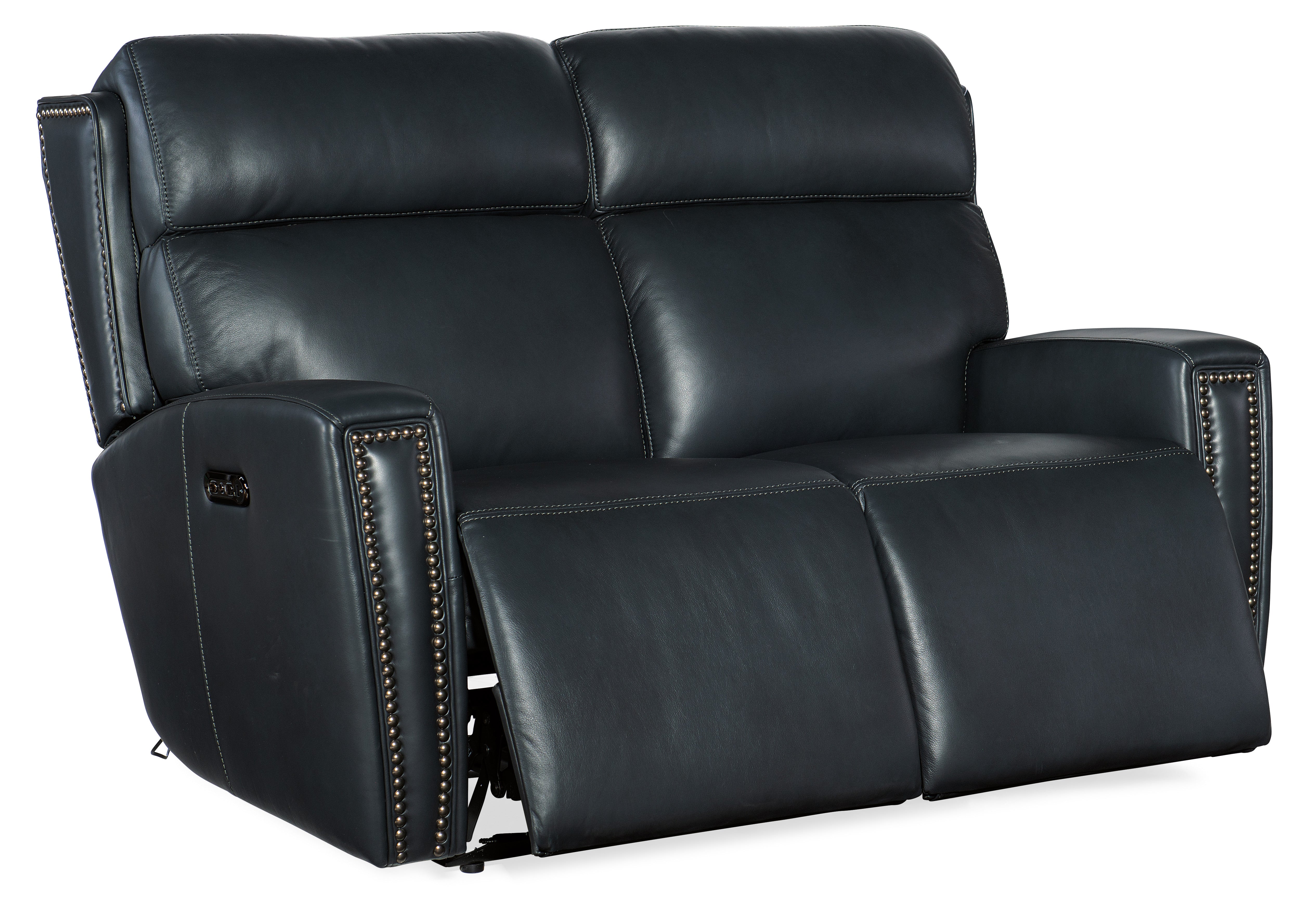 Hooker Furniture Ruthe Zero Gravity Power Recline Loveseat with Power Headrest in Medium Blue