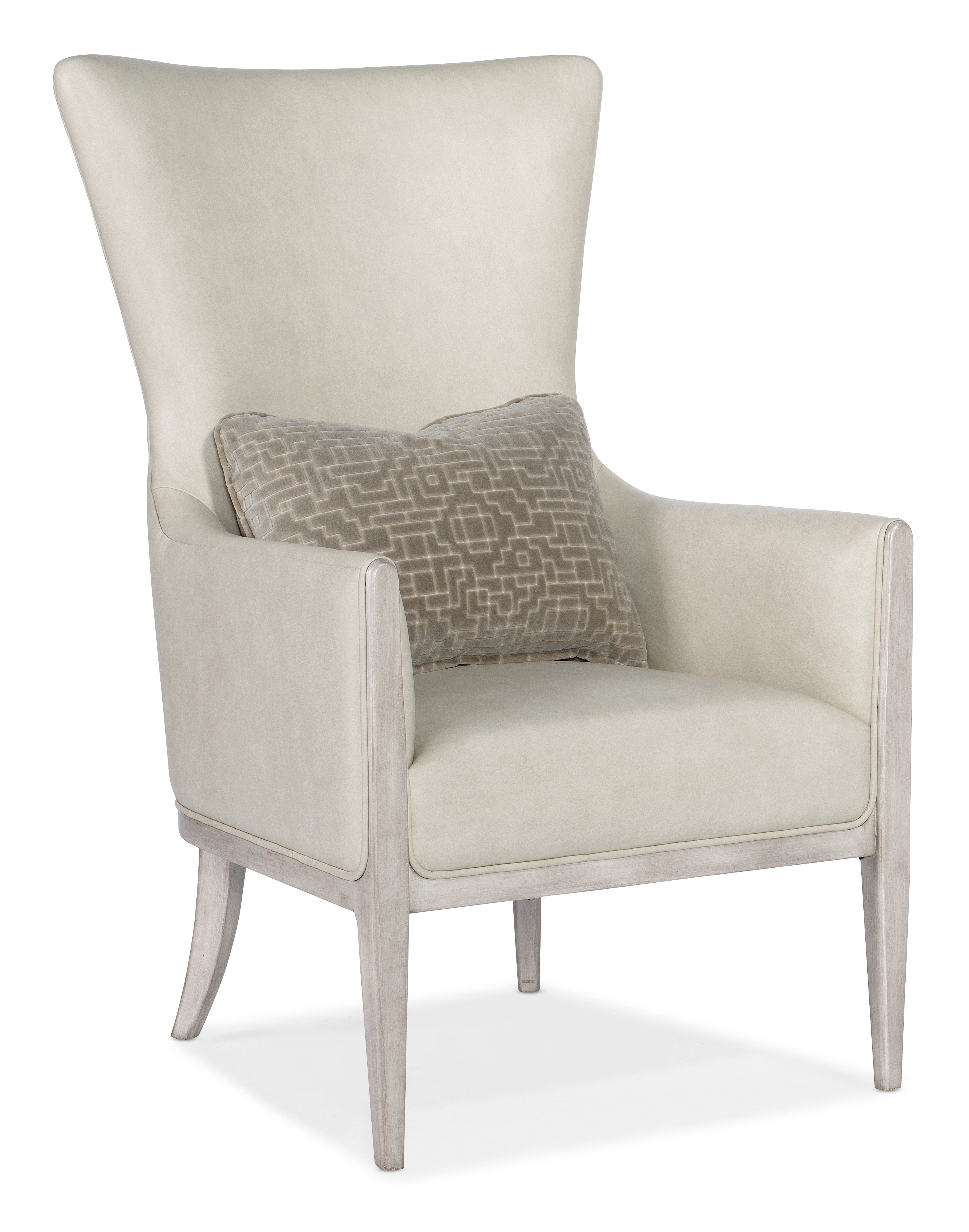 Hooker Furniture Kyndall Club Chair with Accent Pillow in Beige