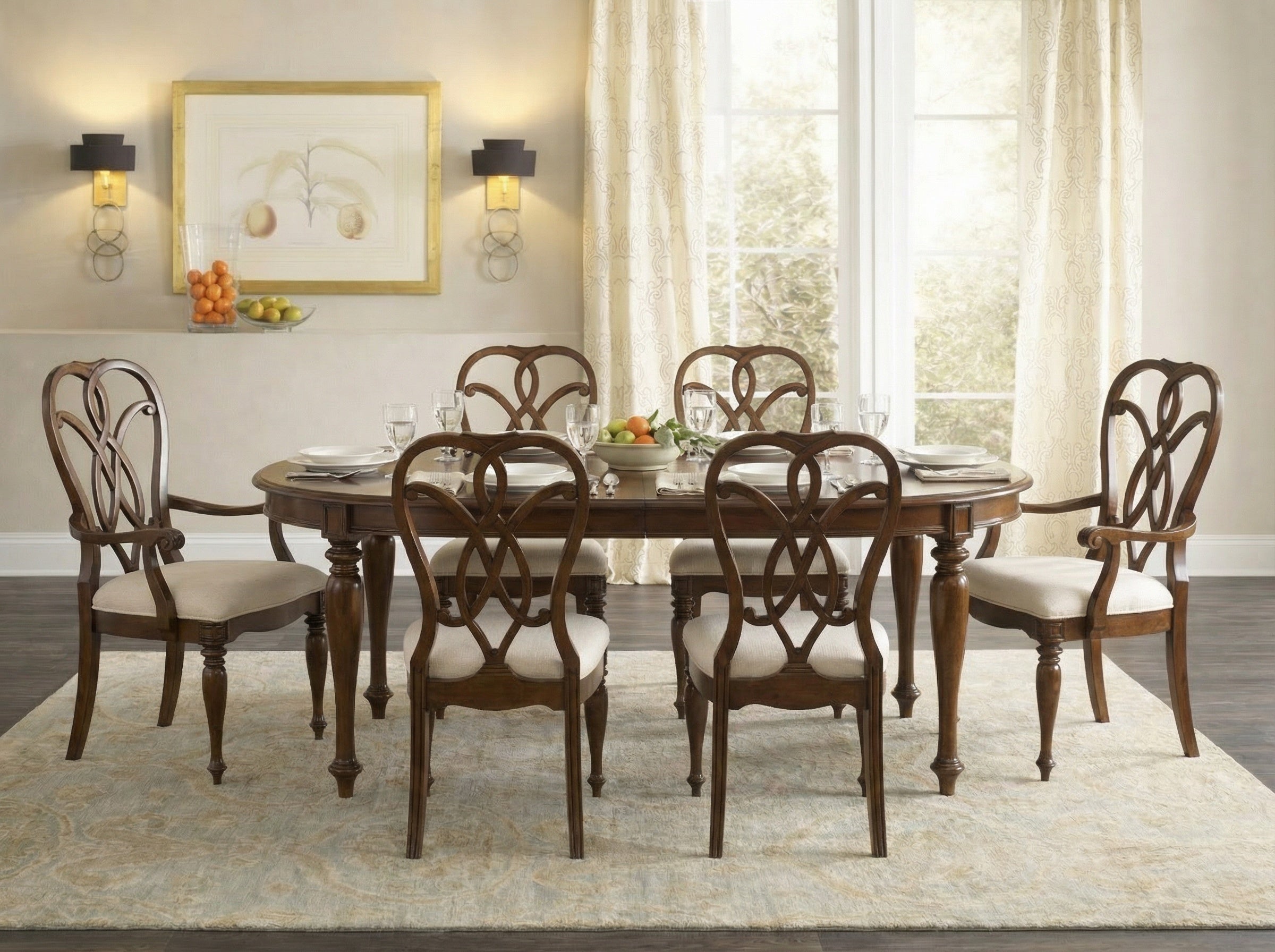 Hooker Furniture Leesburg Leg Table with Two 18'' Leaves