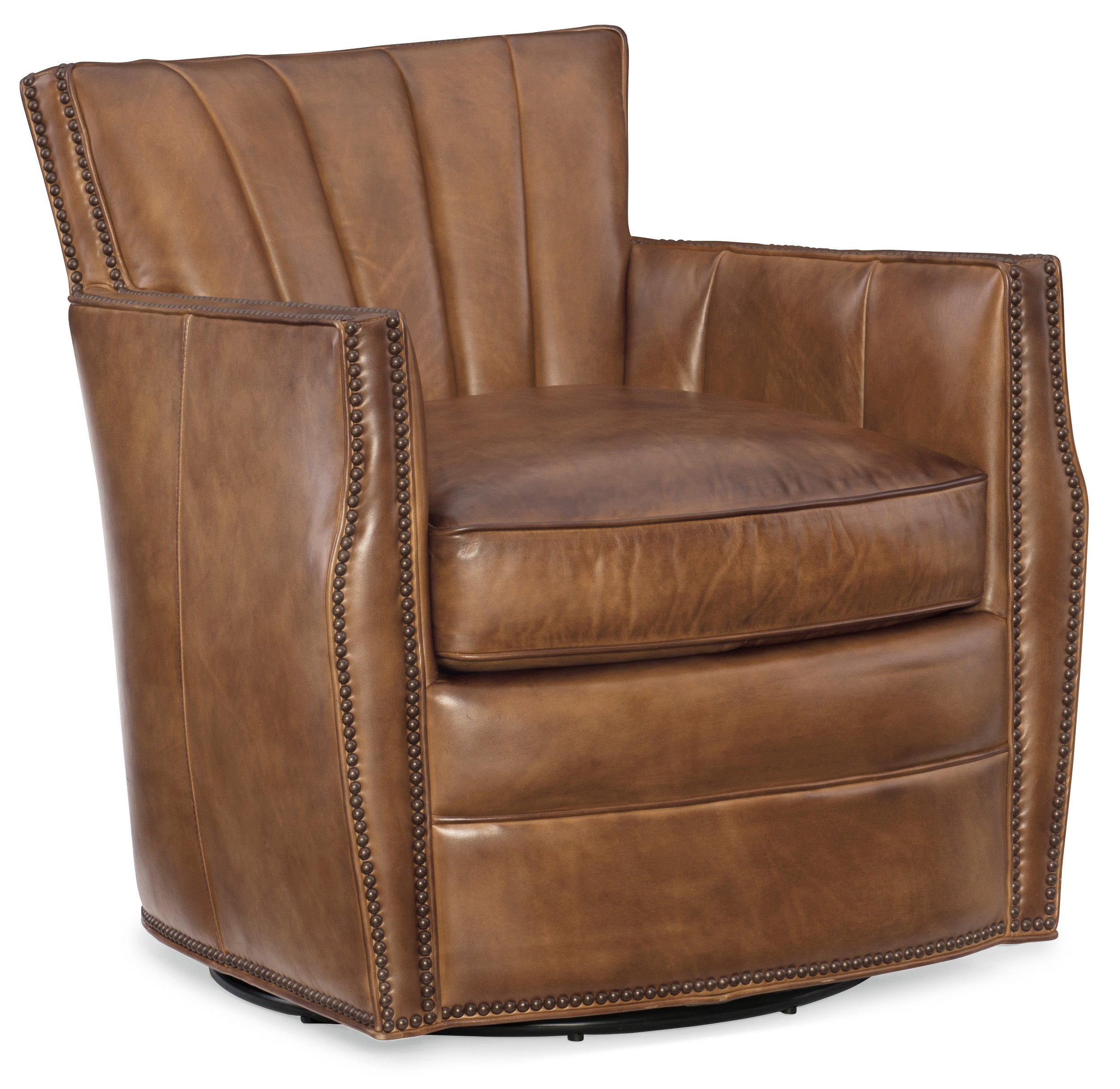 Hooker Furniture Carson Swivel Club Chair in Light Brown