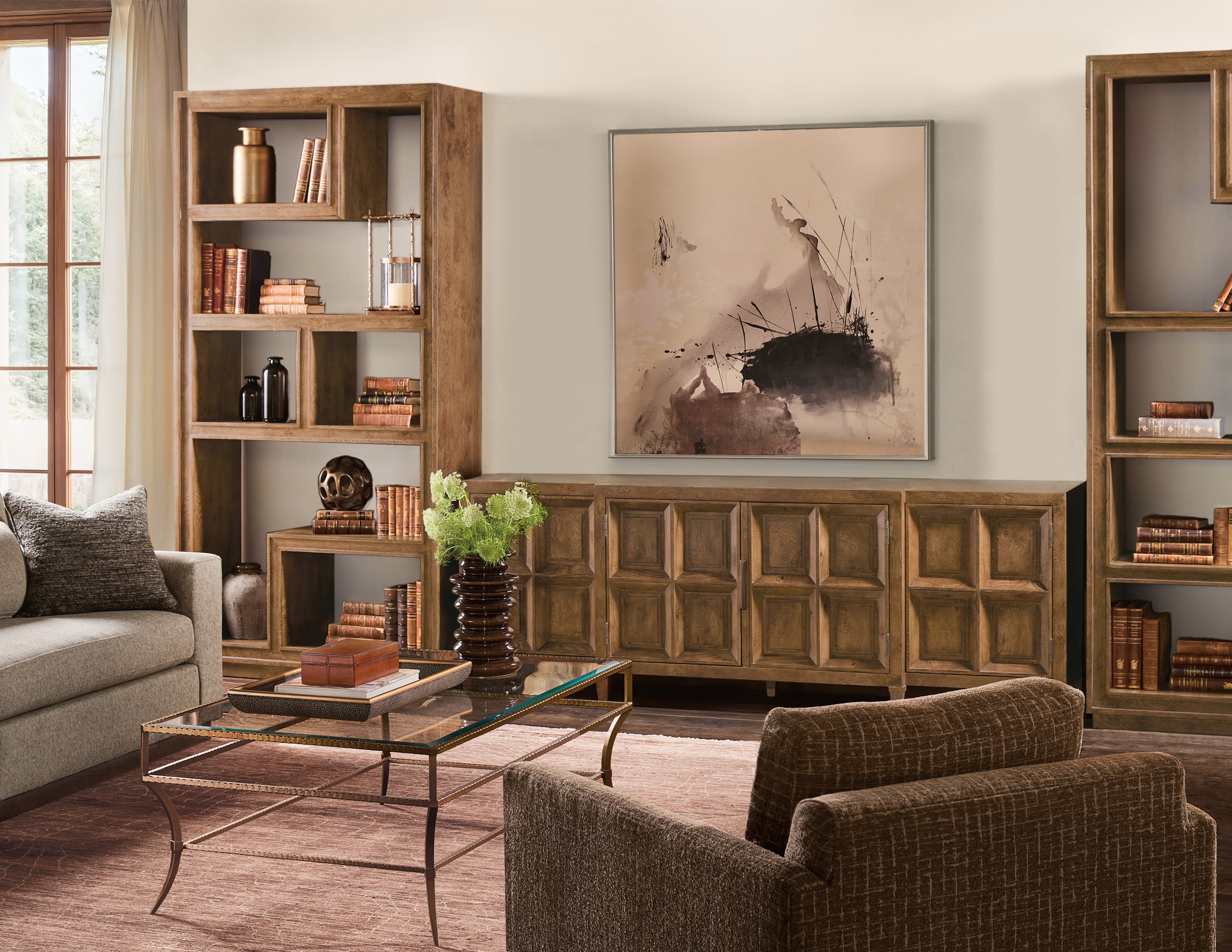 Hooker Furniture Melange Nikos Credenza in Medium Wood