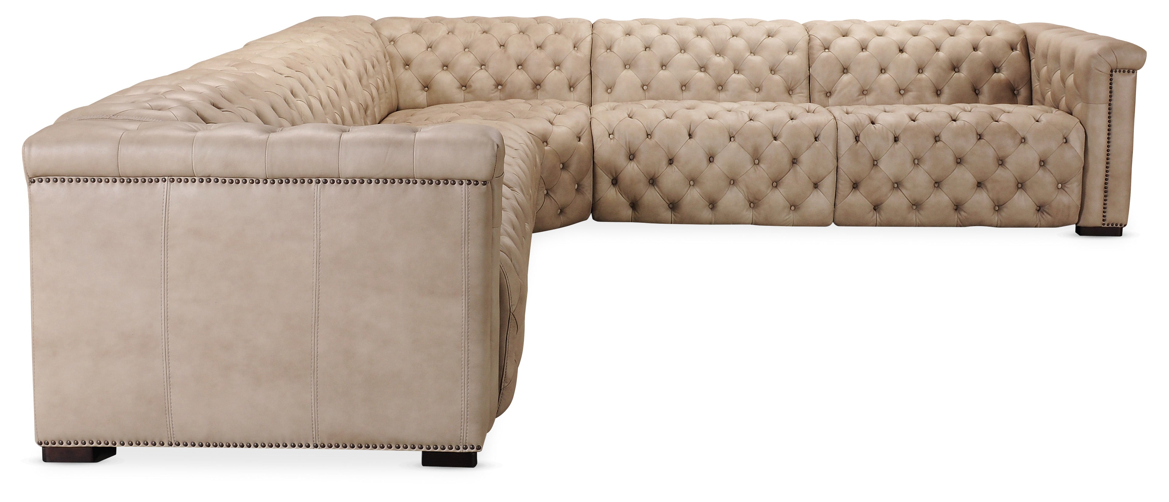 Hooker Furniture Savion Grandier 5-Piece Sectional with Power Recline & Power Headrest in Brown