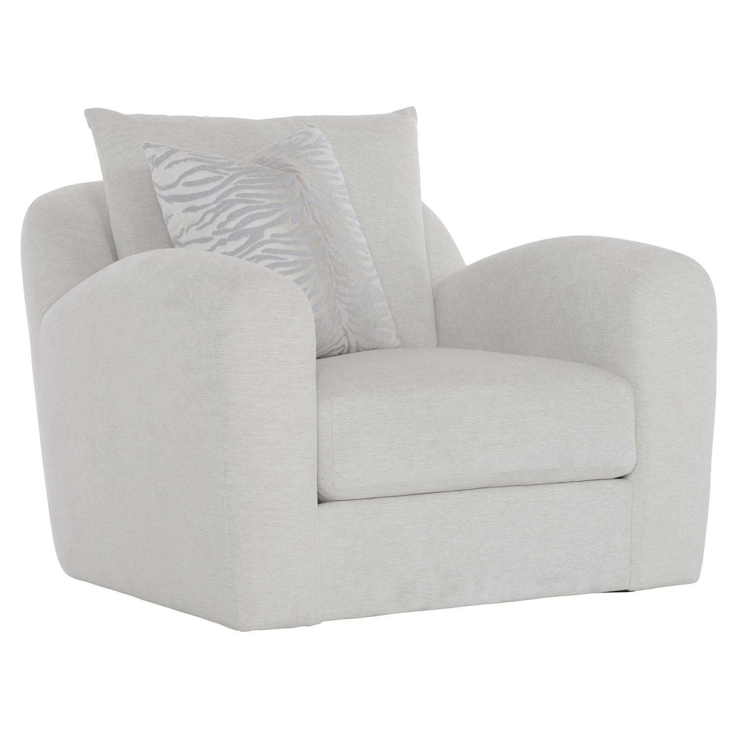 Bernhardt Furniture Plush Asher Fabric Swivel Chair in White
