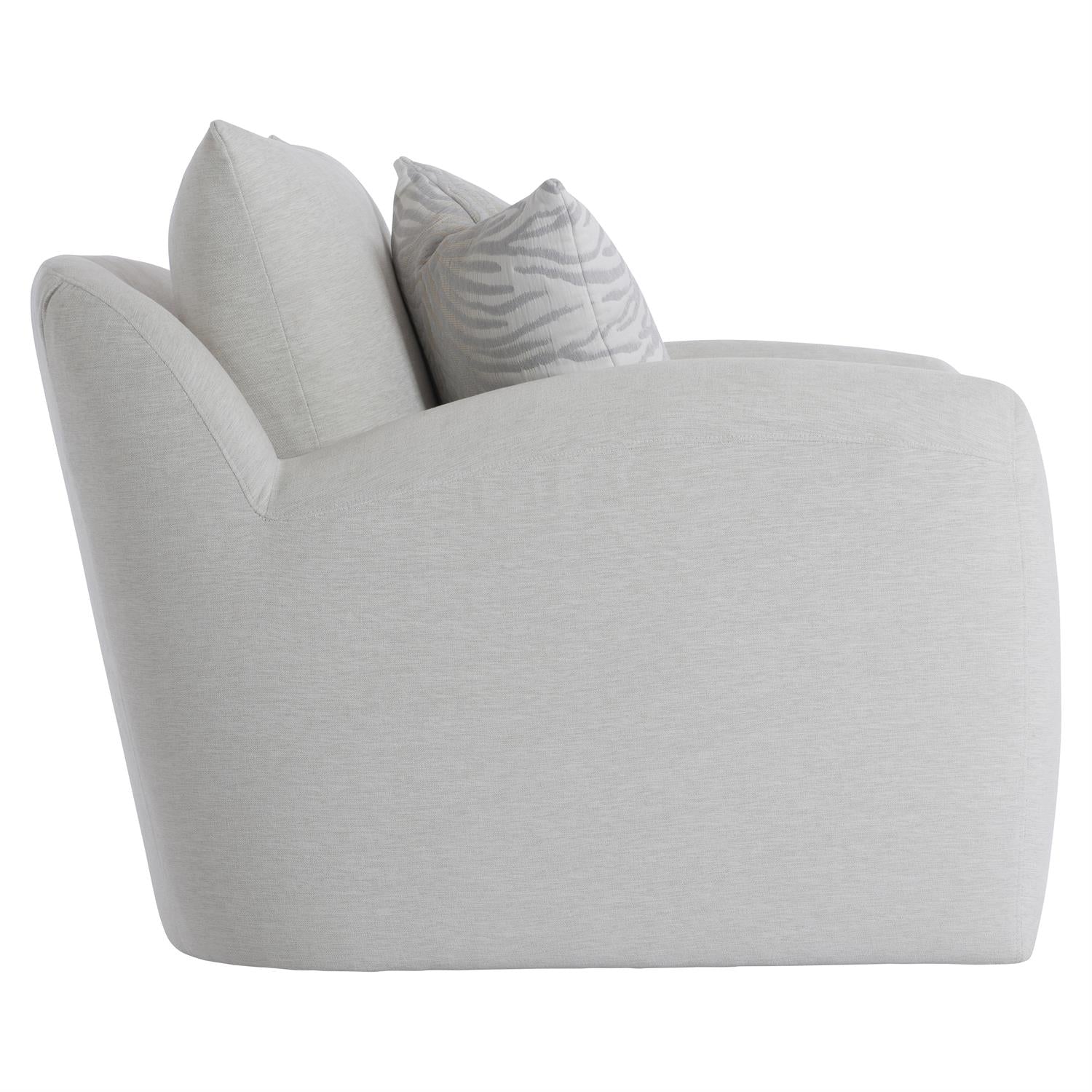 Bernhardt Furniture Plush Asher Fabric Swivel Chair in White