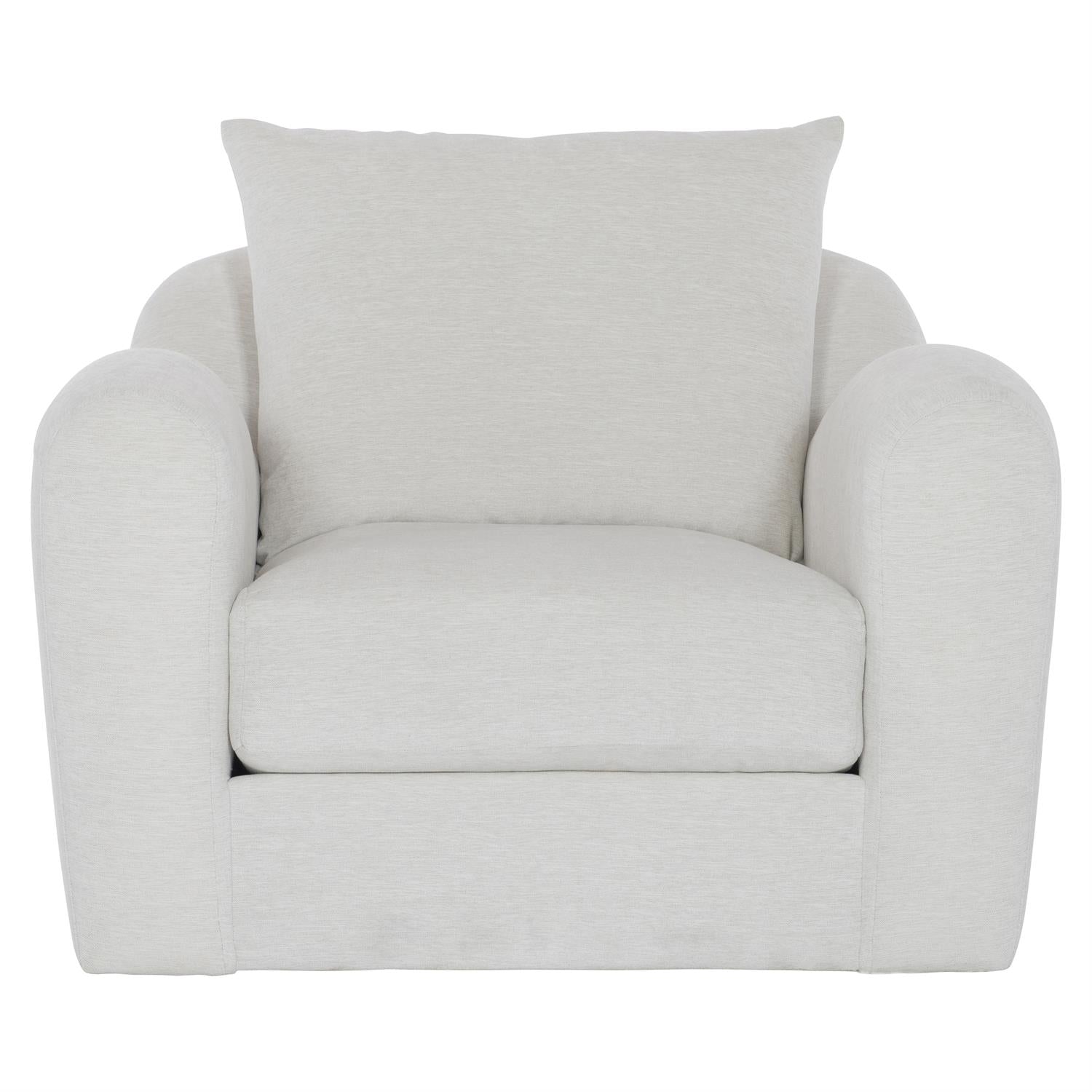 Bernhardt Furniture Plush Asher Fabric Swivel Chair in White