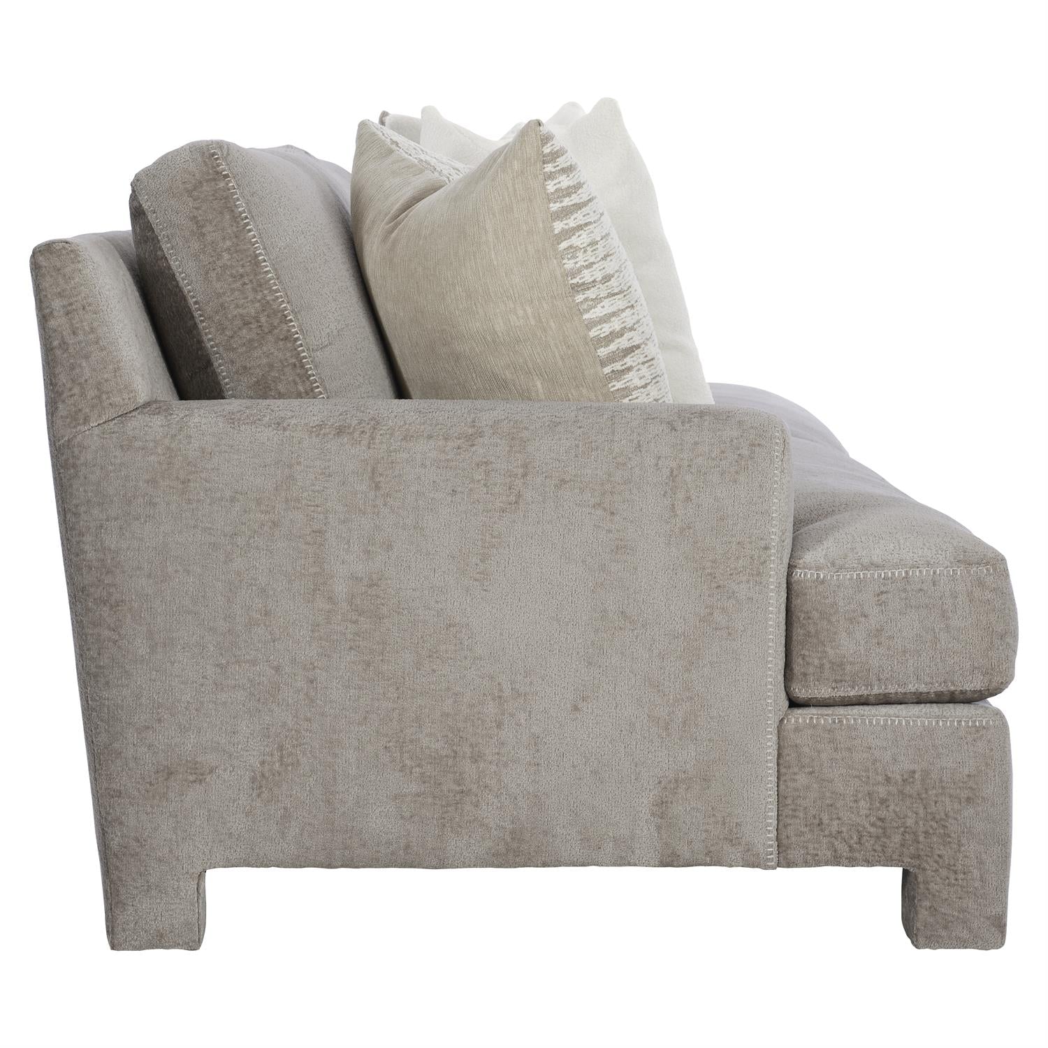 Bernhardt Furniture Plush Mily Two Seater Fabric Sofa in Gray