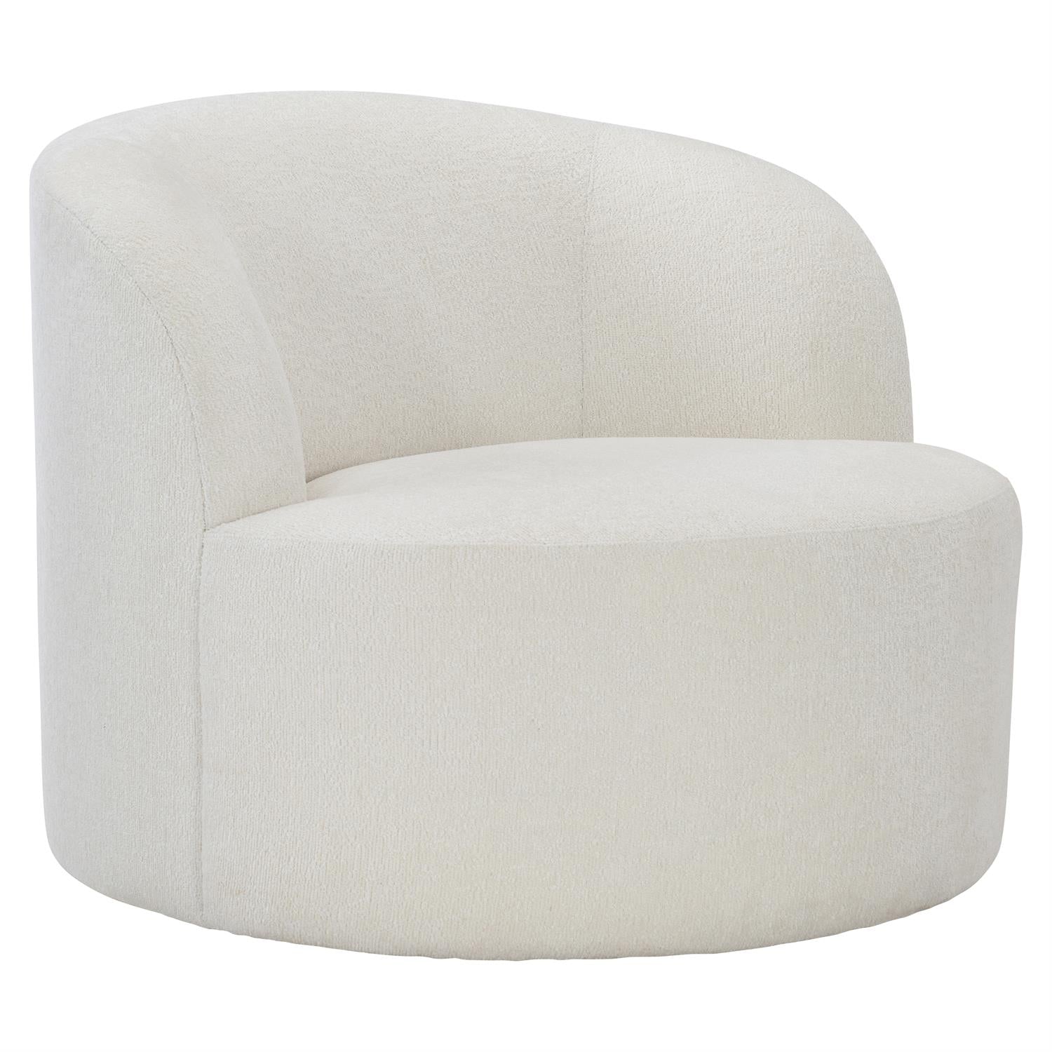 Bernhardt Furniture Plush Elle Fabric Swivel Chair Express Ship in White