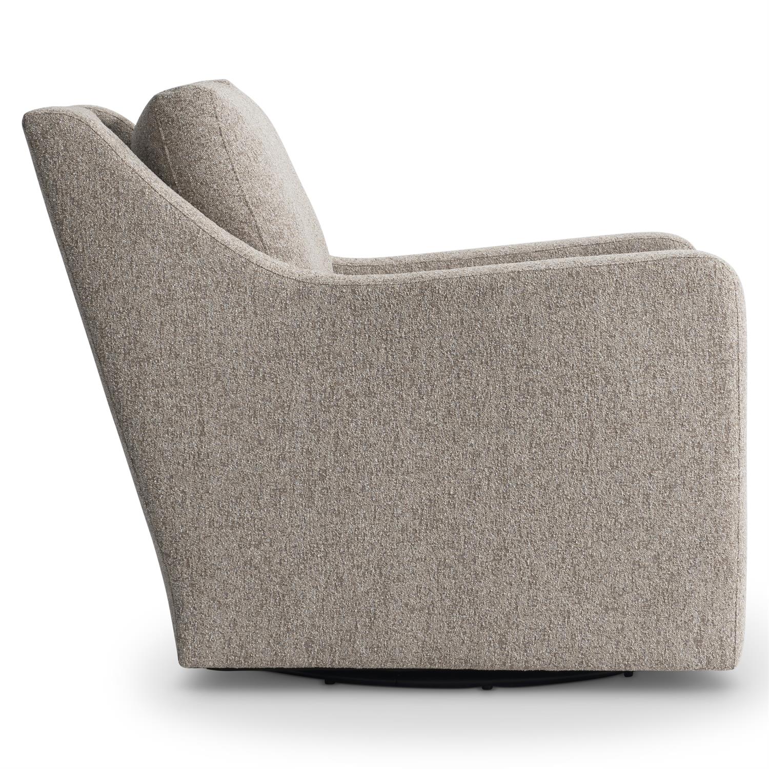 Bernhardt Furniture Plush Ventura Fabric Swivel Chair in Brown
