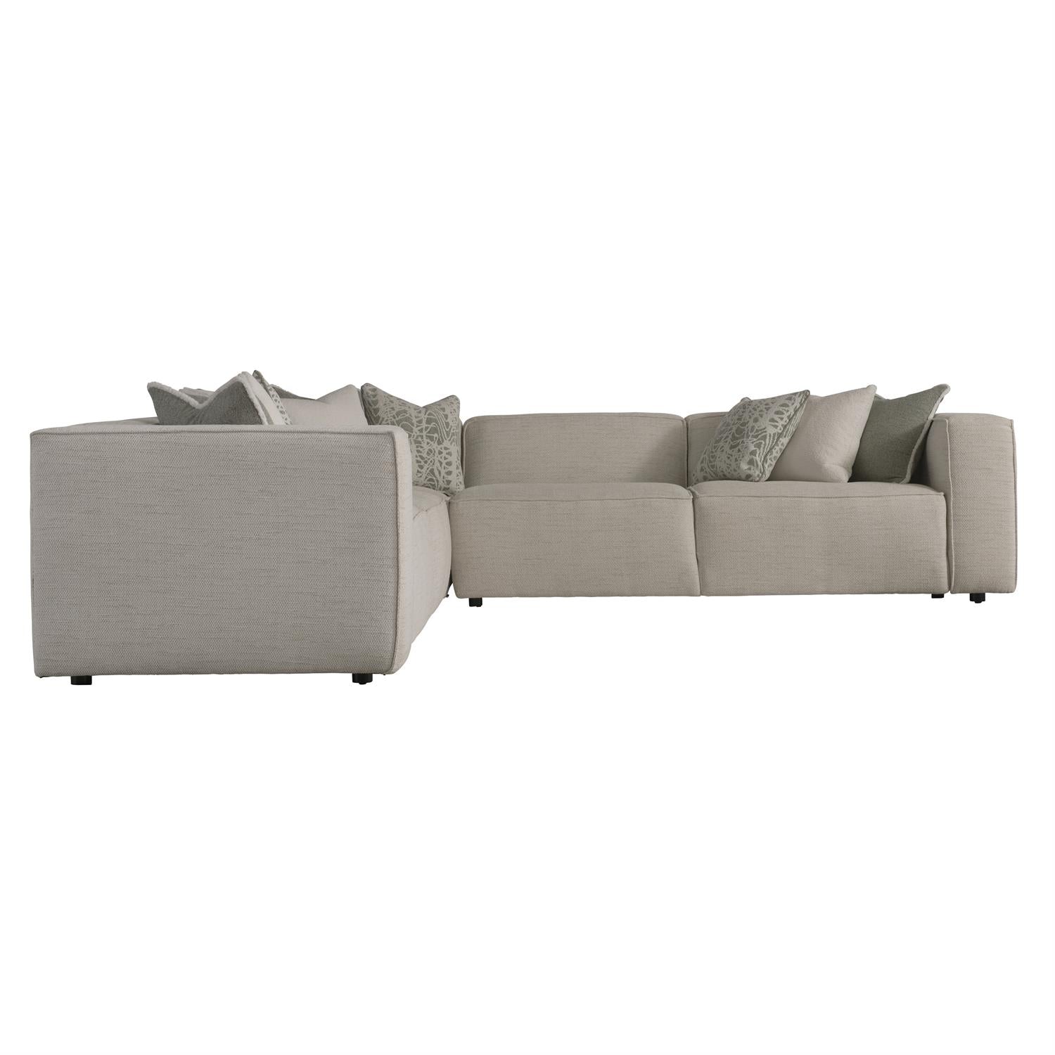 Bernhardt Furniture Plush Bliss 3 pieces Fabric Sectional in Noir