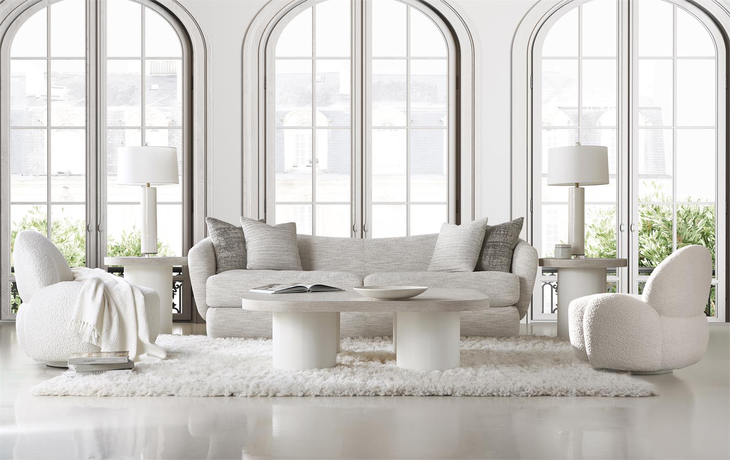 Bernhardt Furniture Plush Margot Fabric Sofa in Noir