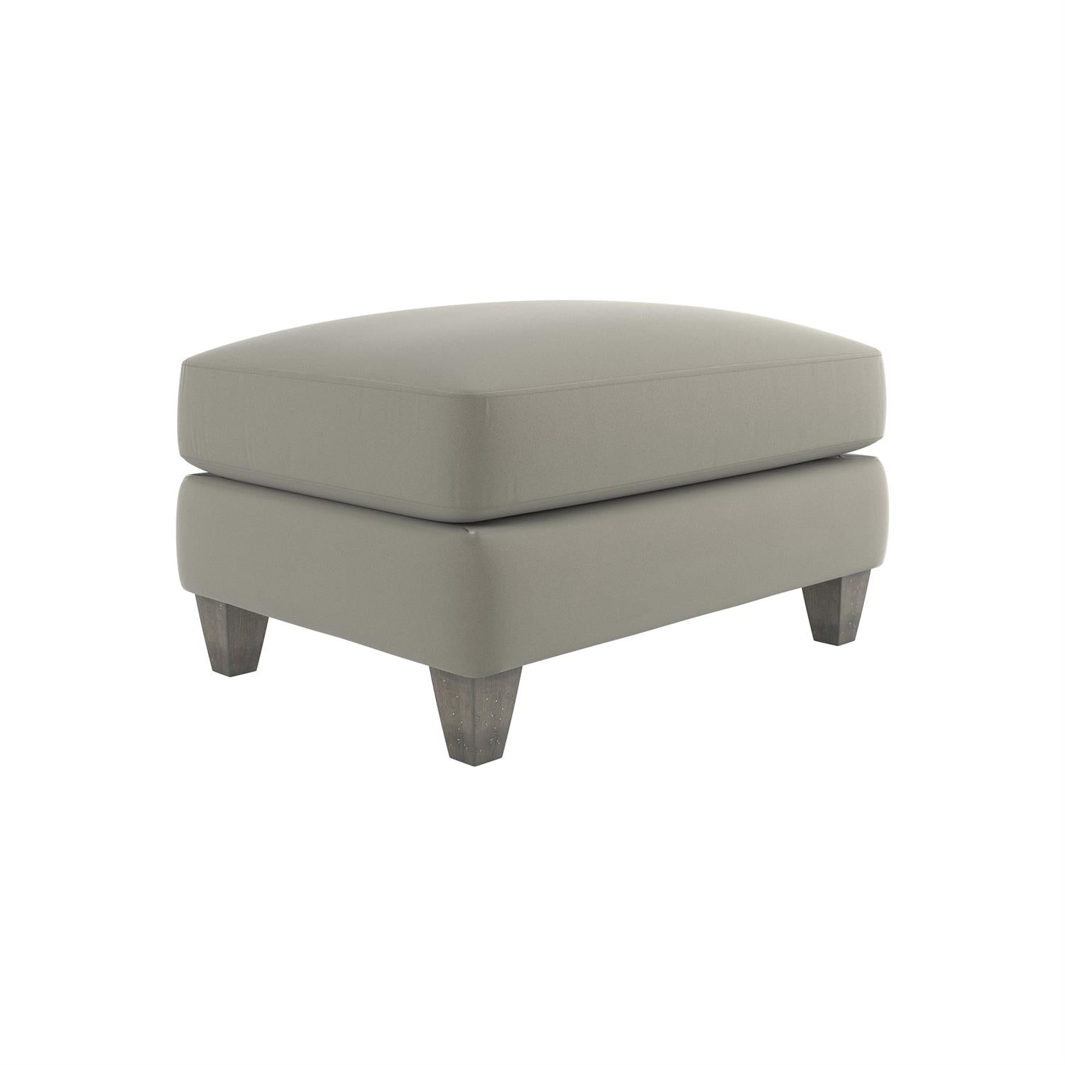 Bernhardt Furniture Plush Mila Fabric Ottoman in Aged Grey