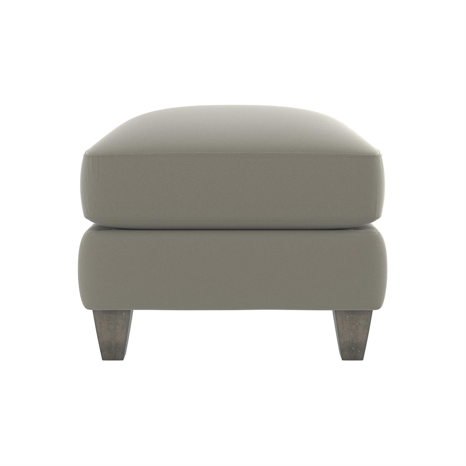 Bernhardt Furniture Plush Mila Fabric Ottoman in Aged Grey