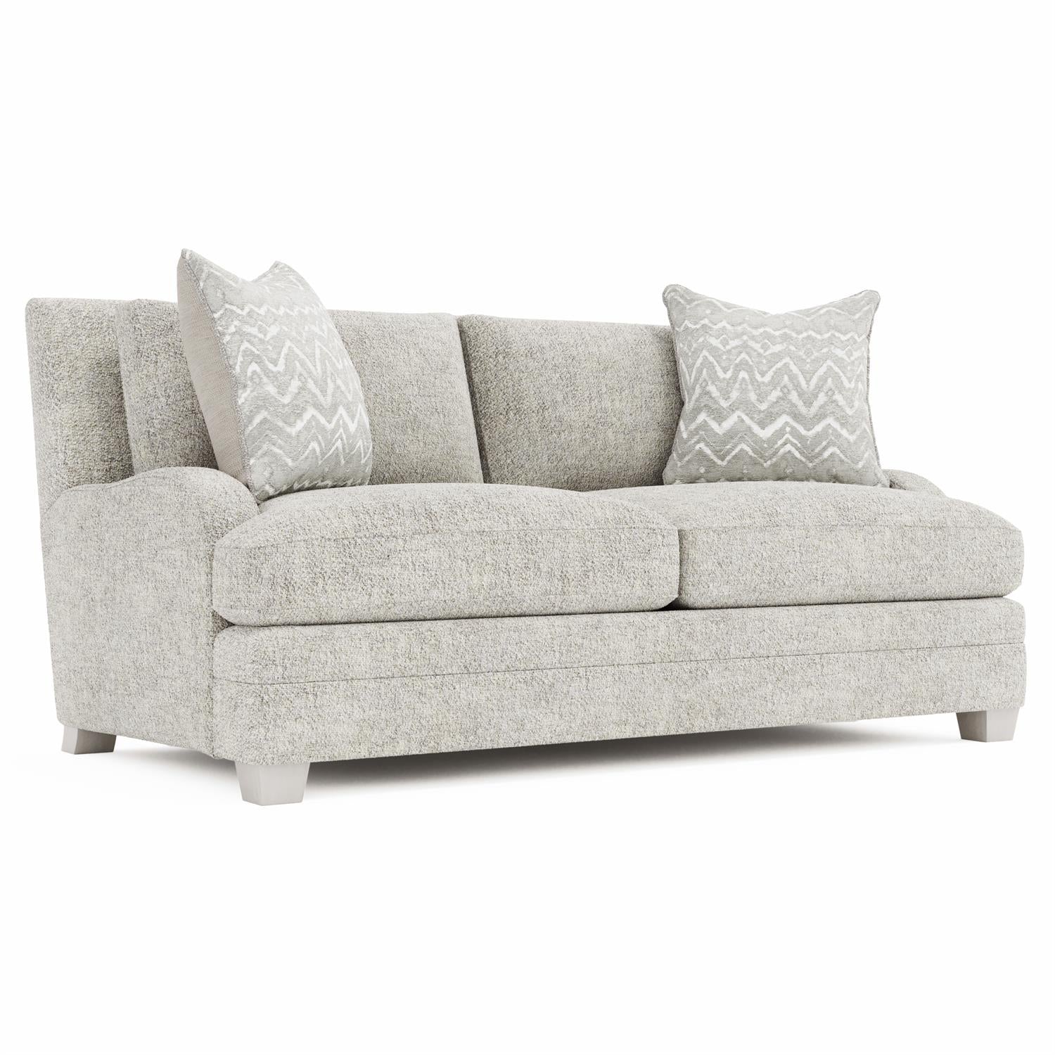 Bernhardt Furniture Plush Rollins Fabric Loveseat in Weathered Bone