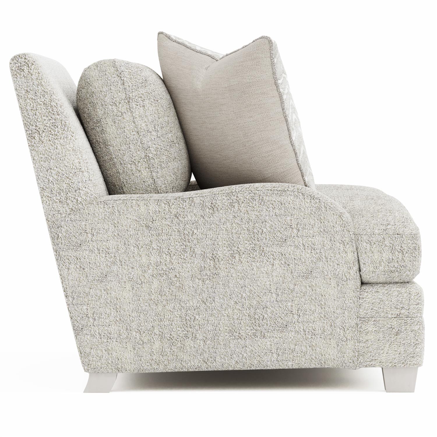Bernhardt Furniture Plush Rollins Fabric Loveseat in Weathered Bone