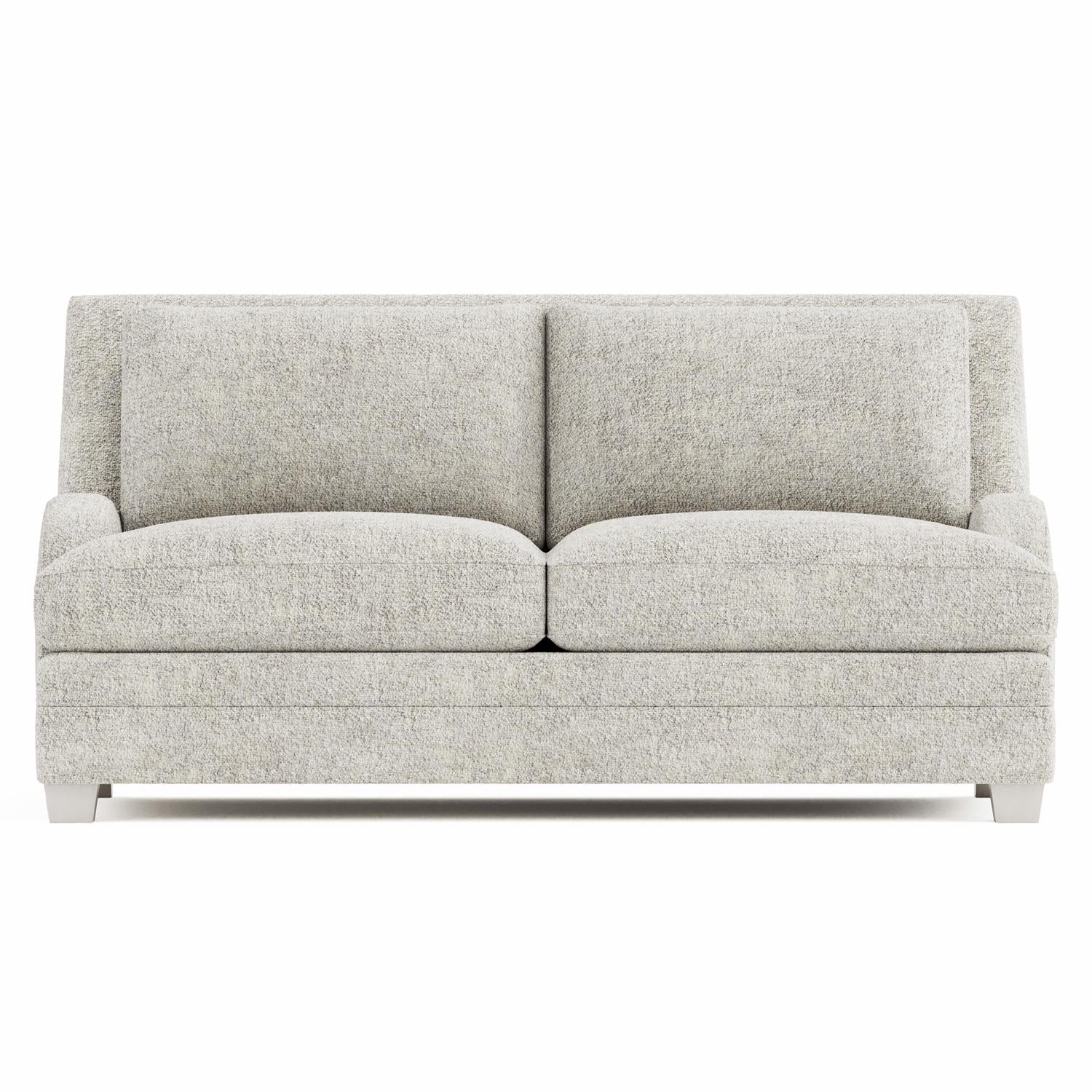 Bernhardt Furniture Plush Rollins Fabric Loveseat in Weathered Bone