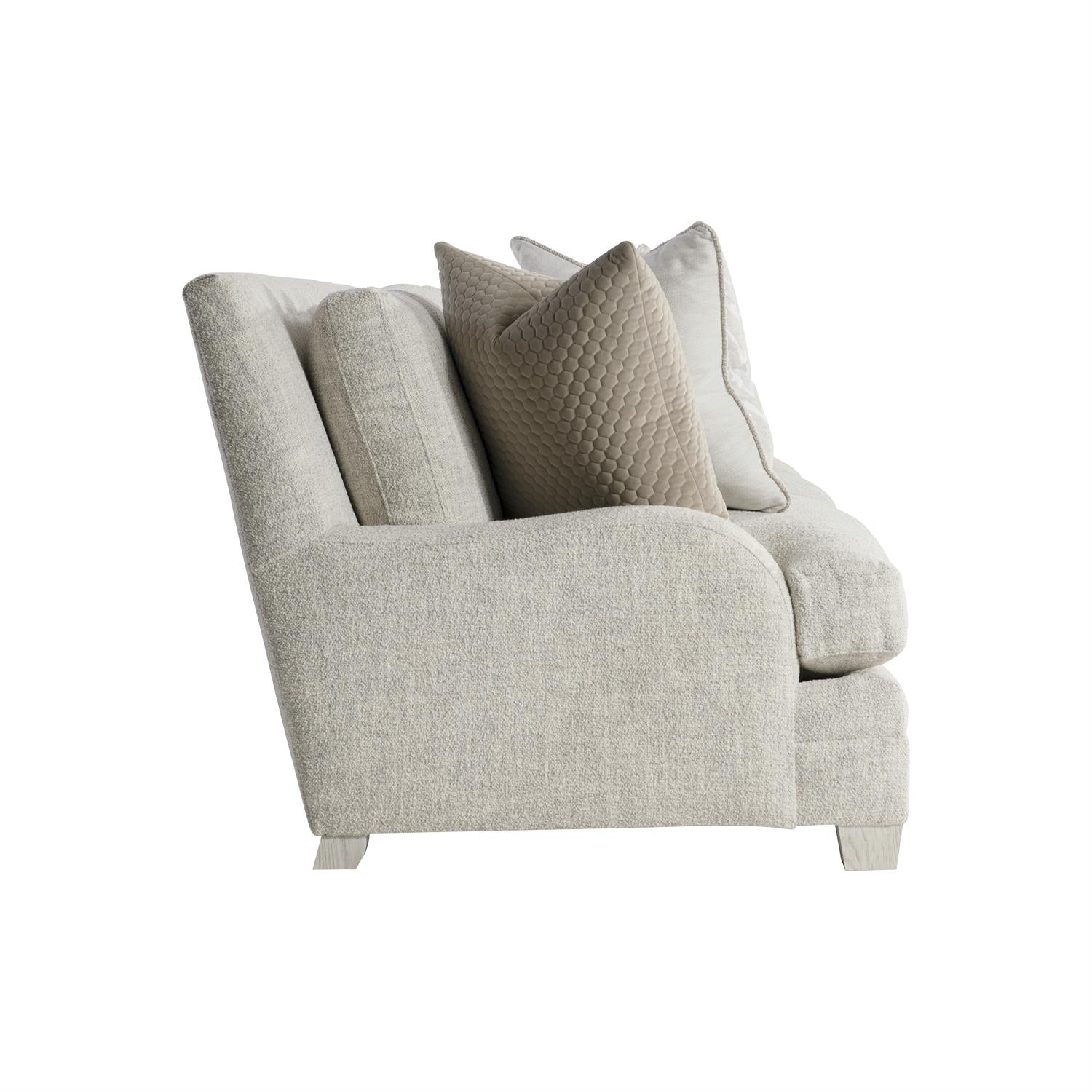 Bernhardt Furniture Plush Rollins Fabric Sofa Express Ship in Weathered Bone