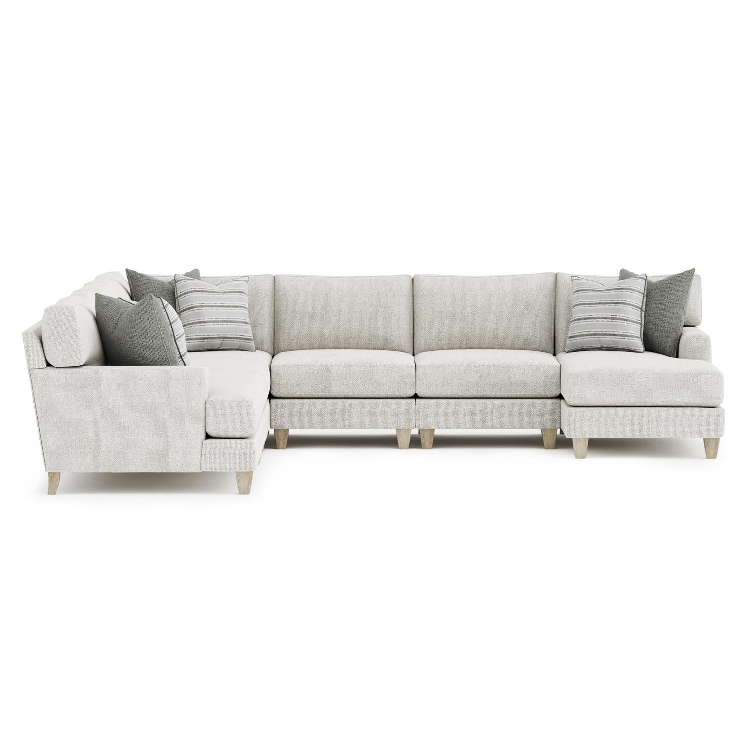 Bernhardt Furniture Plush Mila LAF Fabric Sectional in Smokey Grey