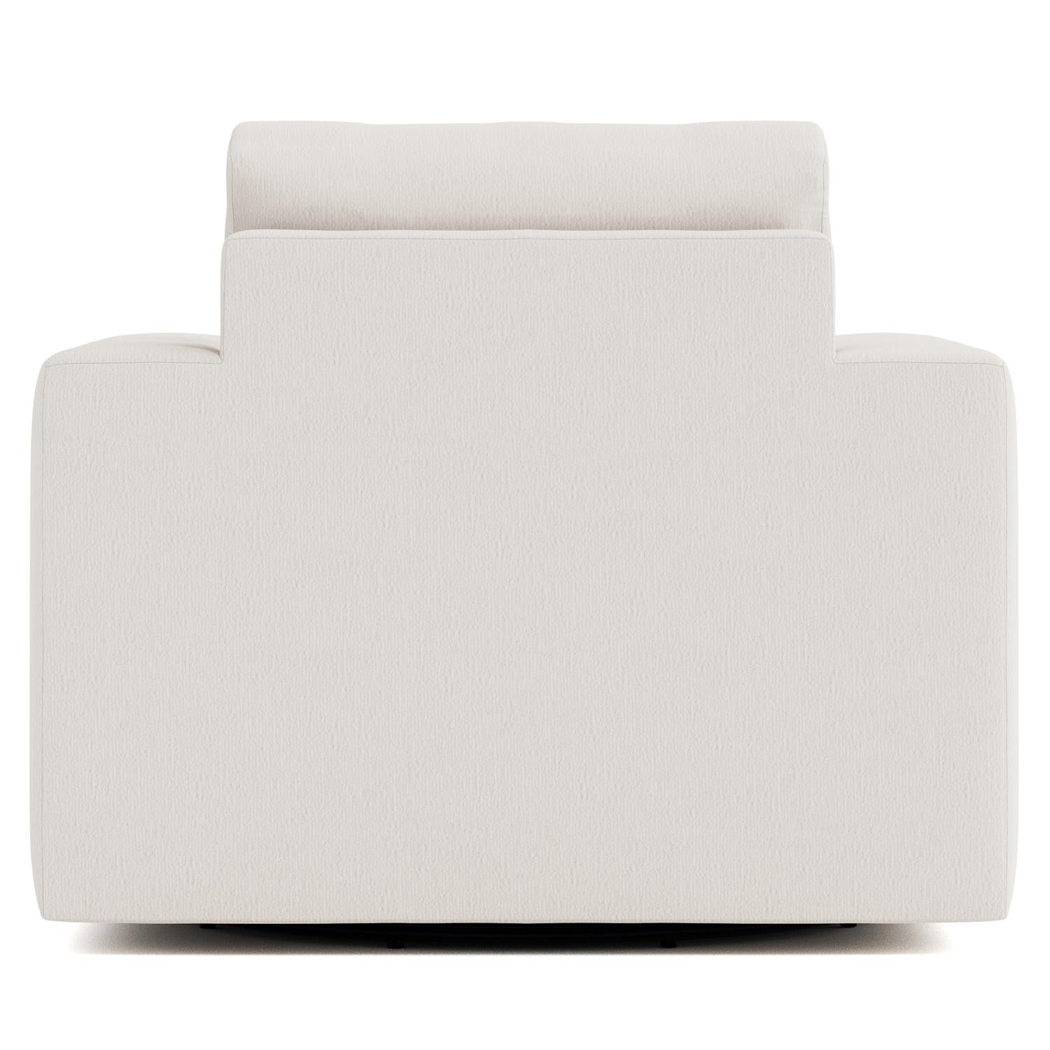 Bernhardt Furniture Plush Drew Fabric Swivel Chair in White
