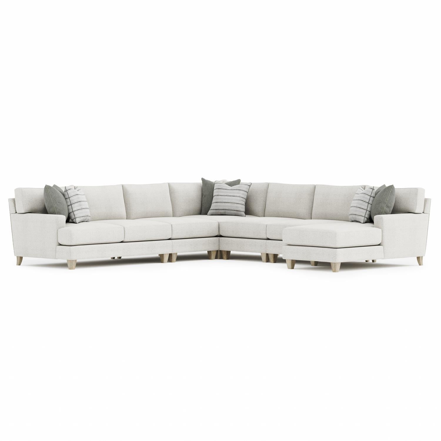 Bernhardt Furniture Plush Mila LAF Fabric Sectional in Smokey Grey
