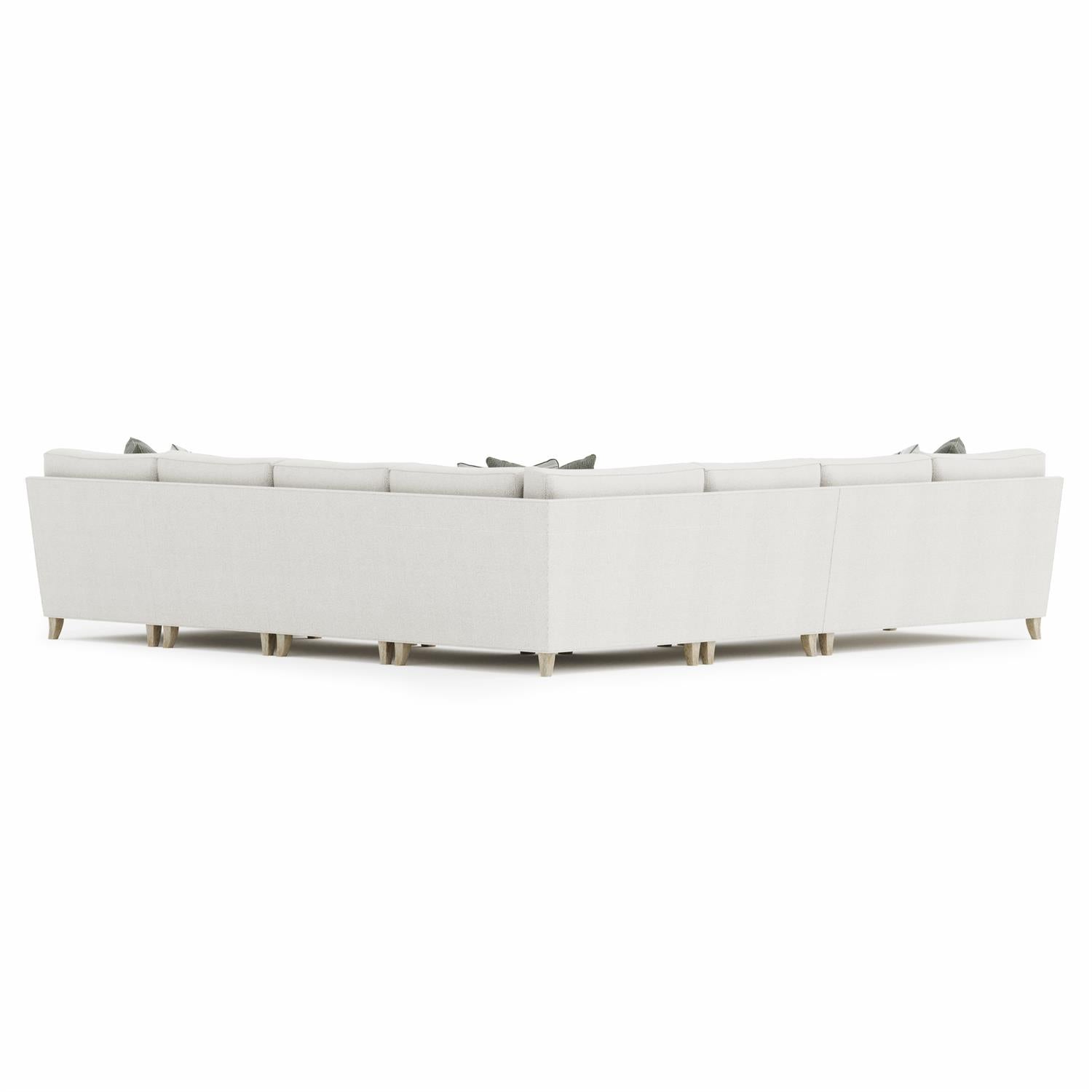 Bernhardt Furniture Plush Mila LAF Fabric Sectional in Smokey Grey