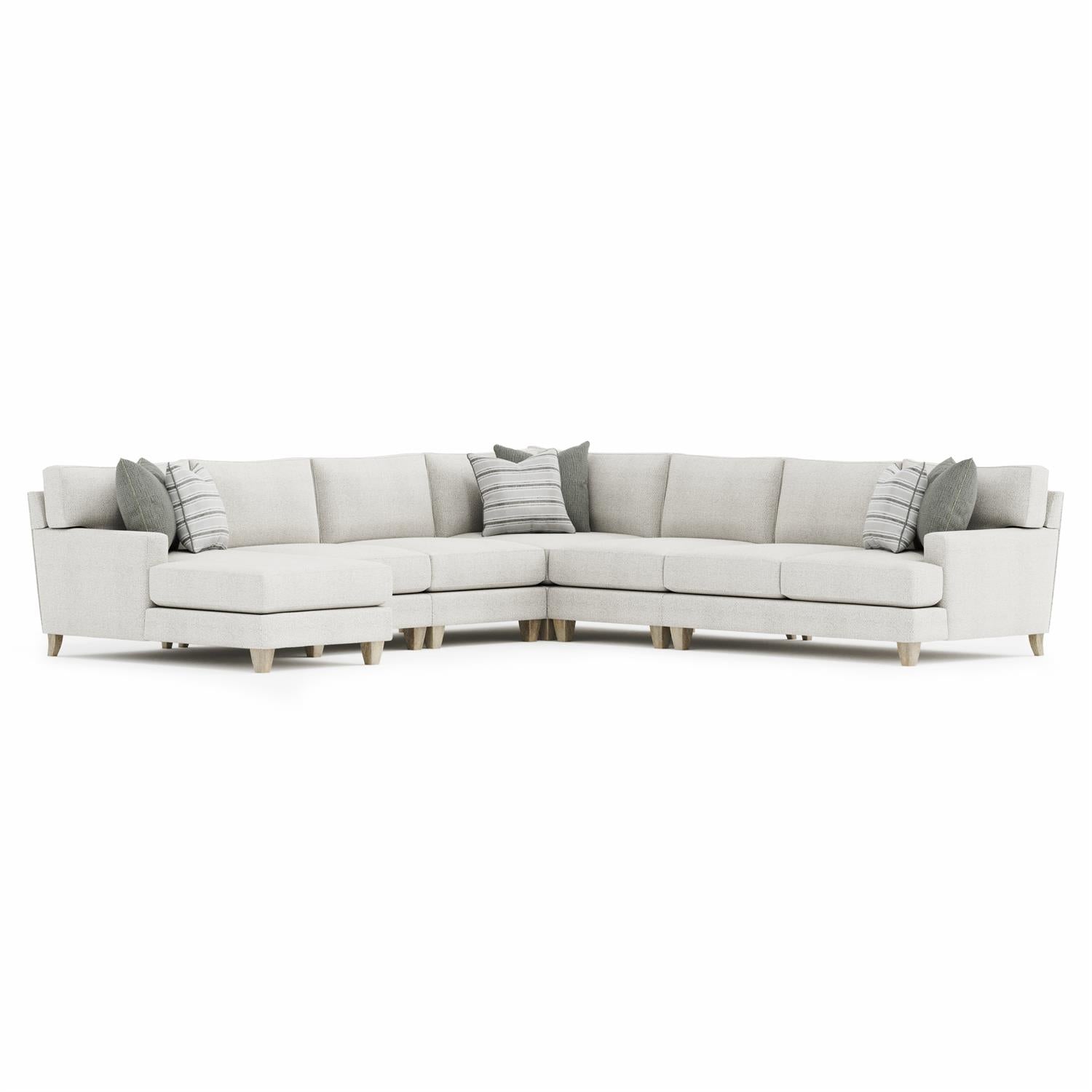 Bernhardt Furniture Plush Mila RAF Fabric Sectional in Smokey Grey
