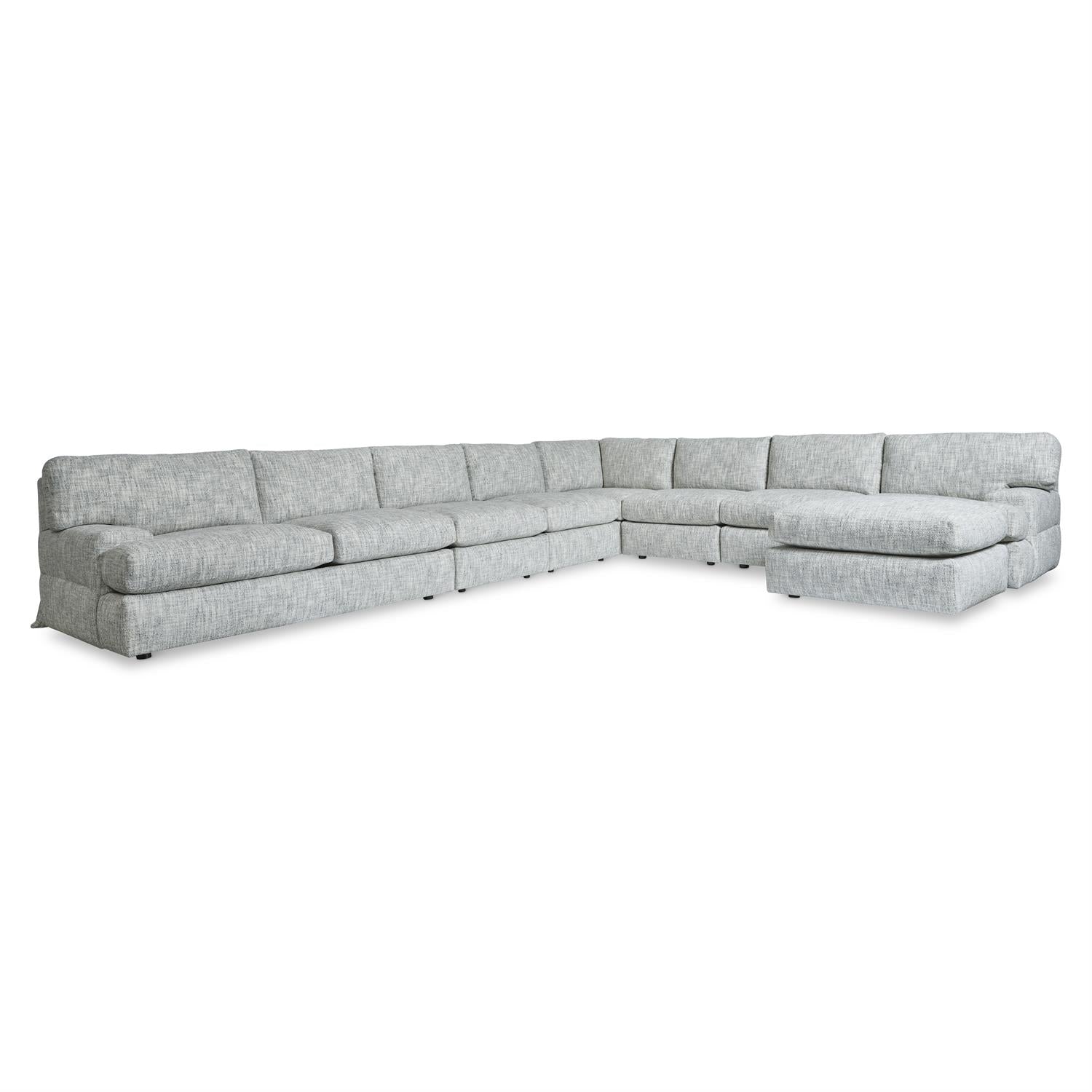 Bernhardt Furniture Plush Serena 7 pieces Fabric Sectional in Walnut