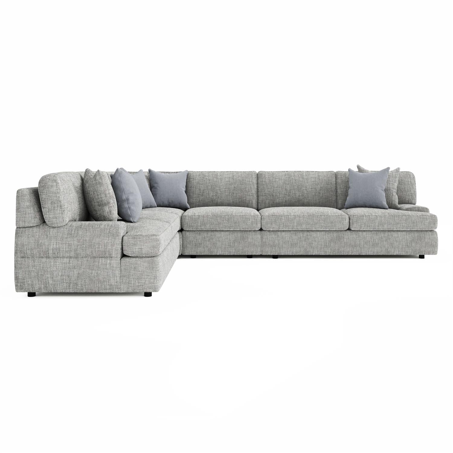 Bernhardt Furniture Plush Serena 4 pieces Fabric Sectional in Walnut