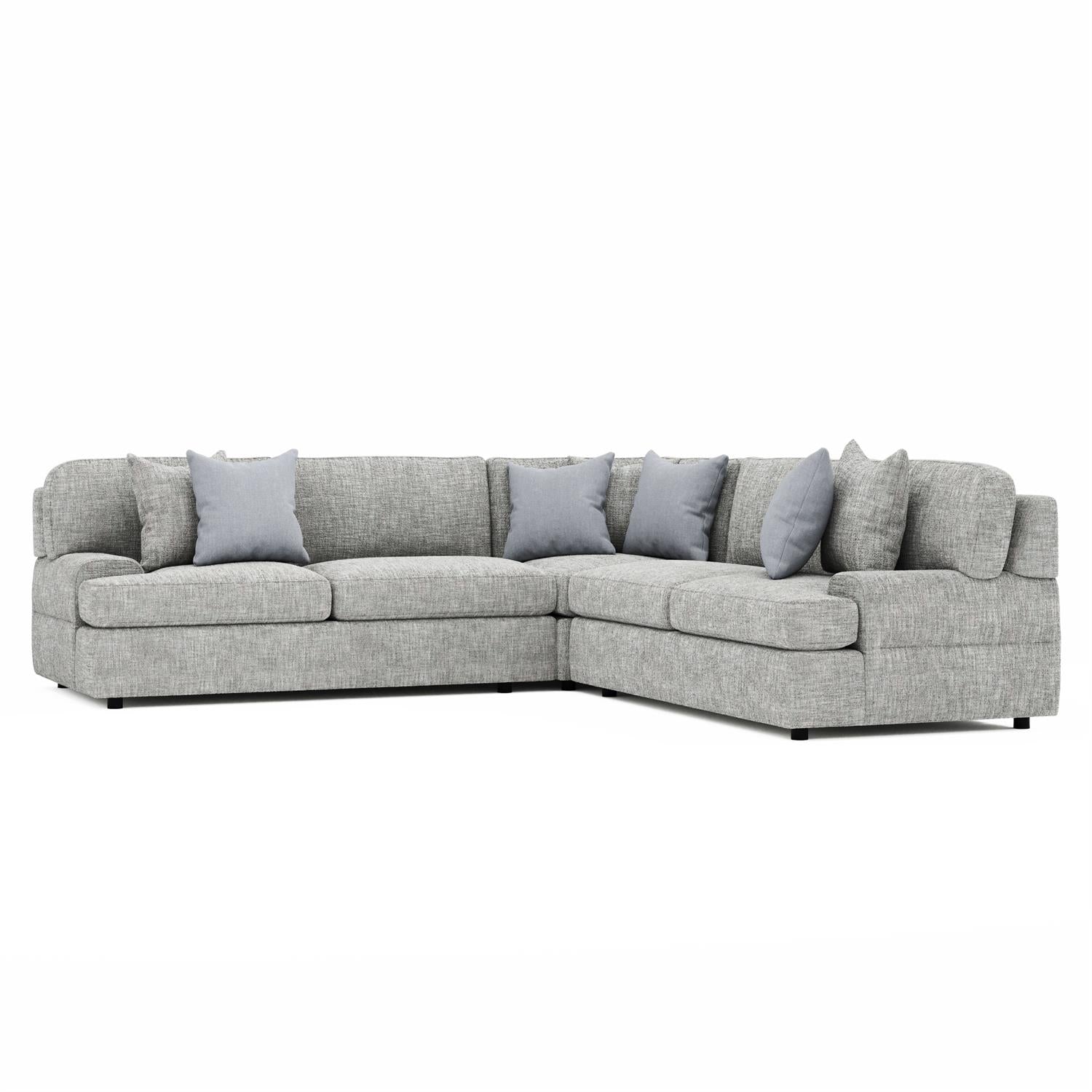 Bernhardt Furniture Plush Serena 3 pieces Fabric Sectional in Walnut