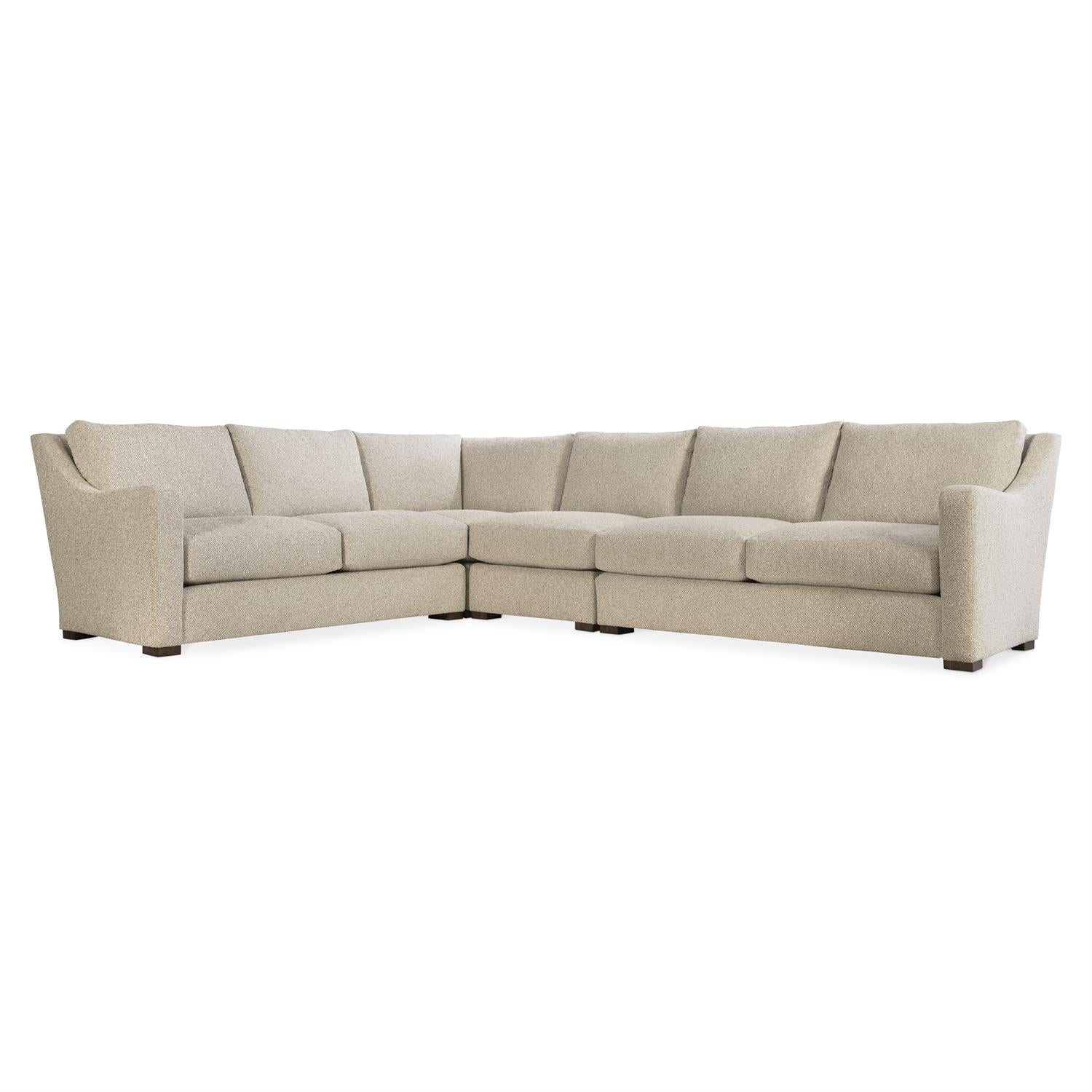 Bernhardt Furniture Plush Ventura 4 pieces Fabric Sectional in Java