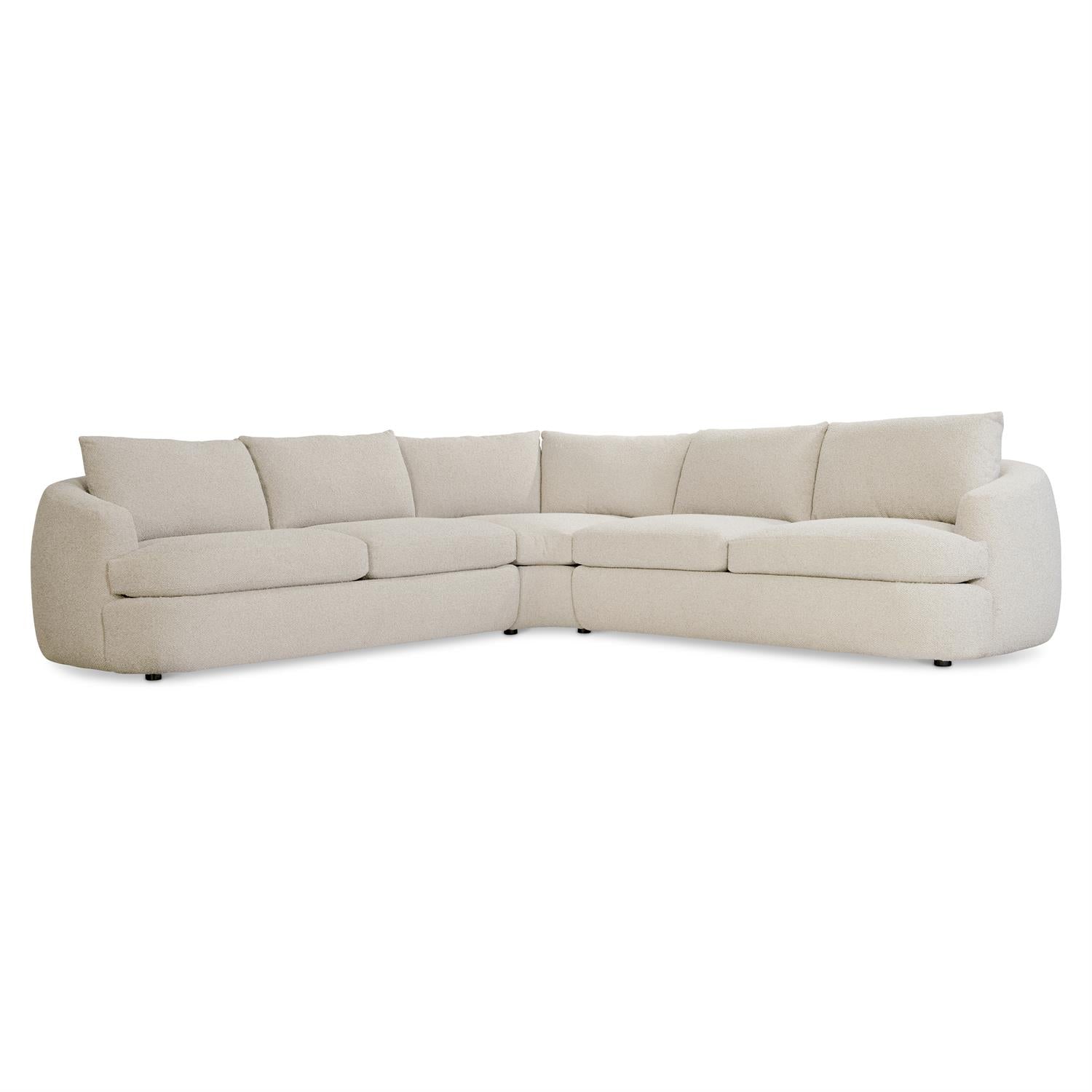 Bernhardt Furniture Plush Jules 3 pieces Fabric Sectional in Noir