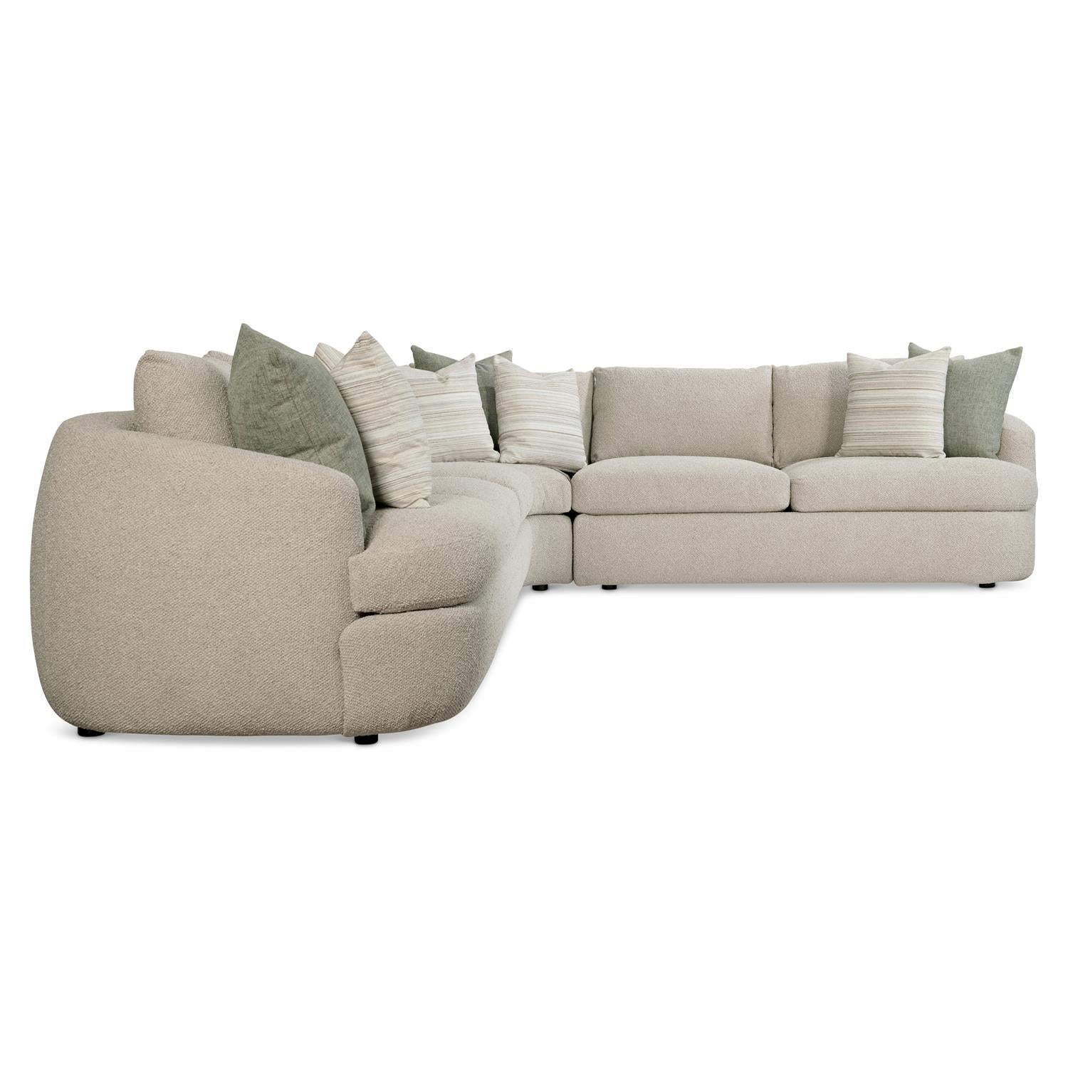 Bernhardt Furniture Plush Jules 5 pieces Fabric Sectional in Noir