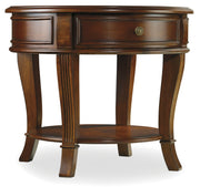 Hooker Furniture Brookhaven Round Lamp Table in Medium Brown