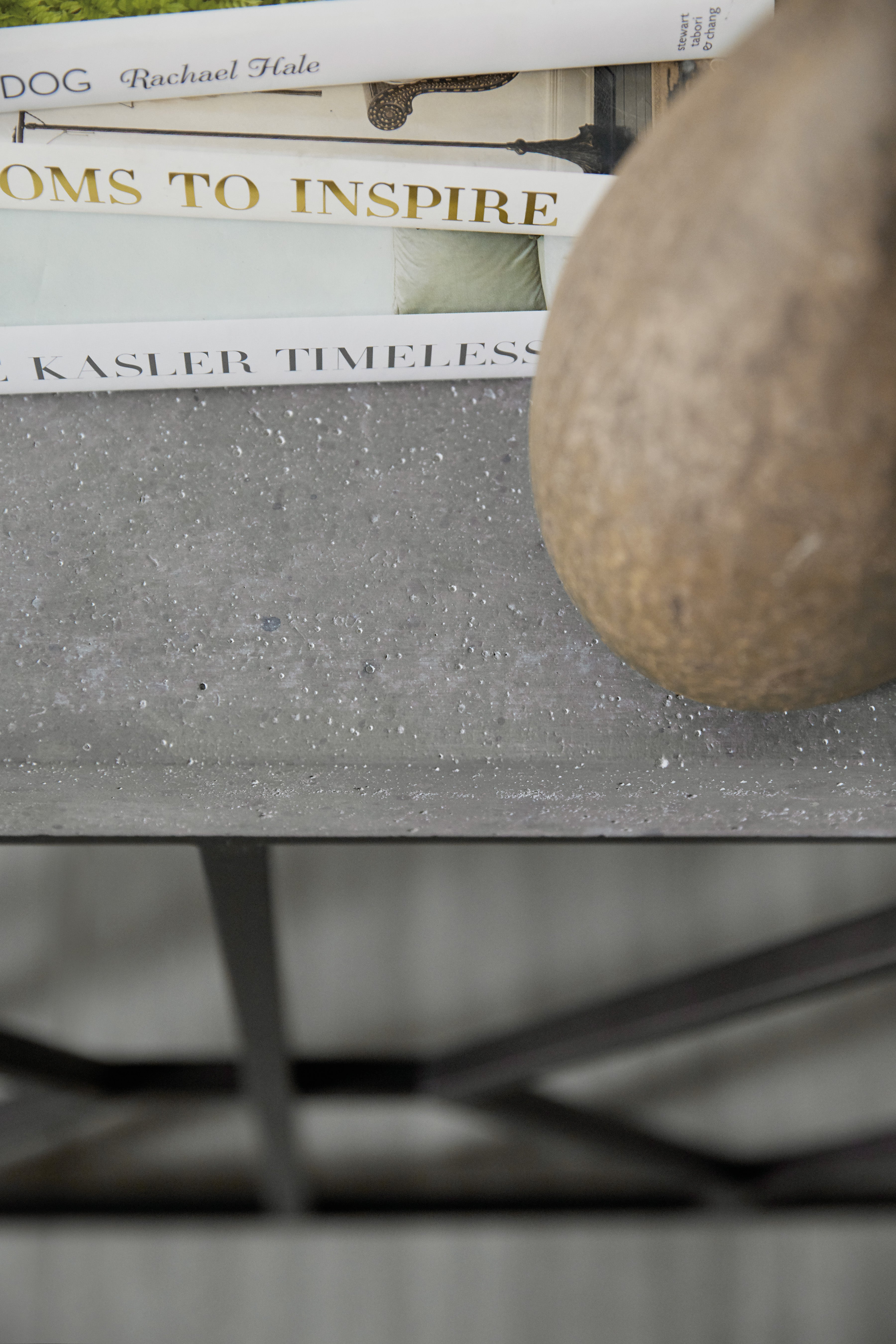Hooker Furniture Ciao Bella Metal and Faux Concrete Console Table in Gray
