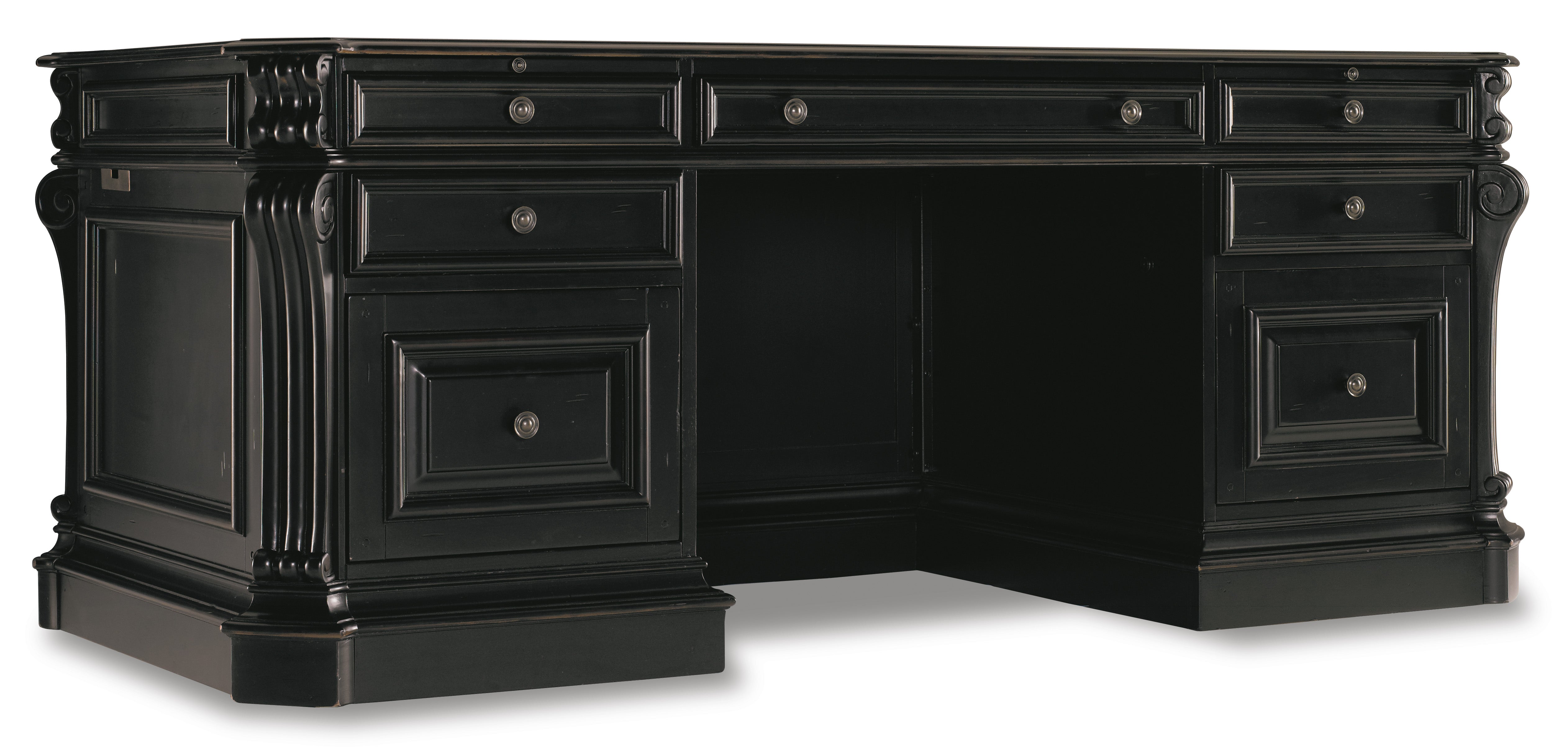 Hooker Furniture Telluride 76'' Executive Desk withleather Panels