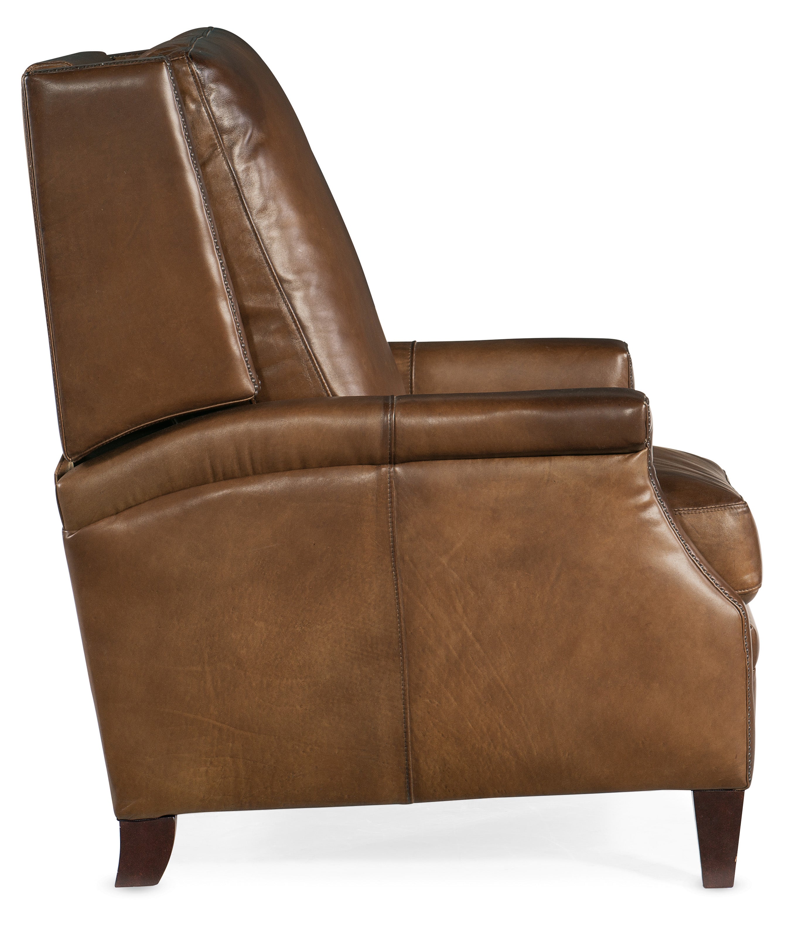Hooker Furniture Collin Manual Push Back Recliner in Medium Brown