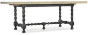 Hooker Furniture Ciao Bella 84in Trestle Table with 2-18in Leaves-Flaky White/Black