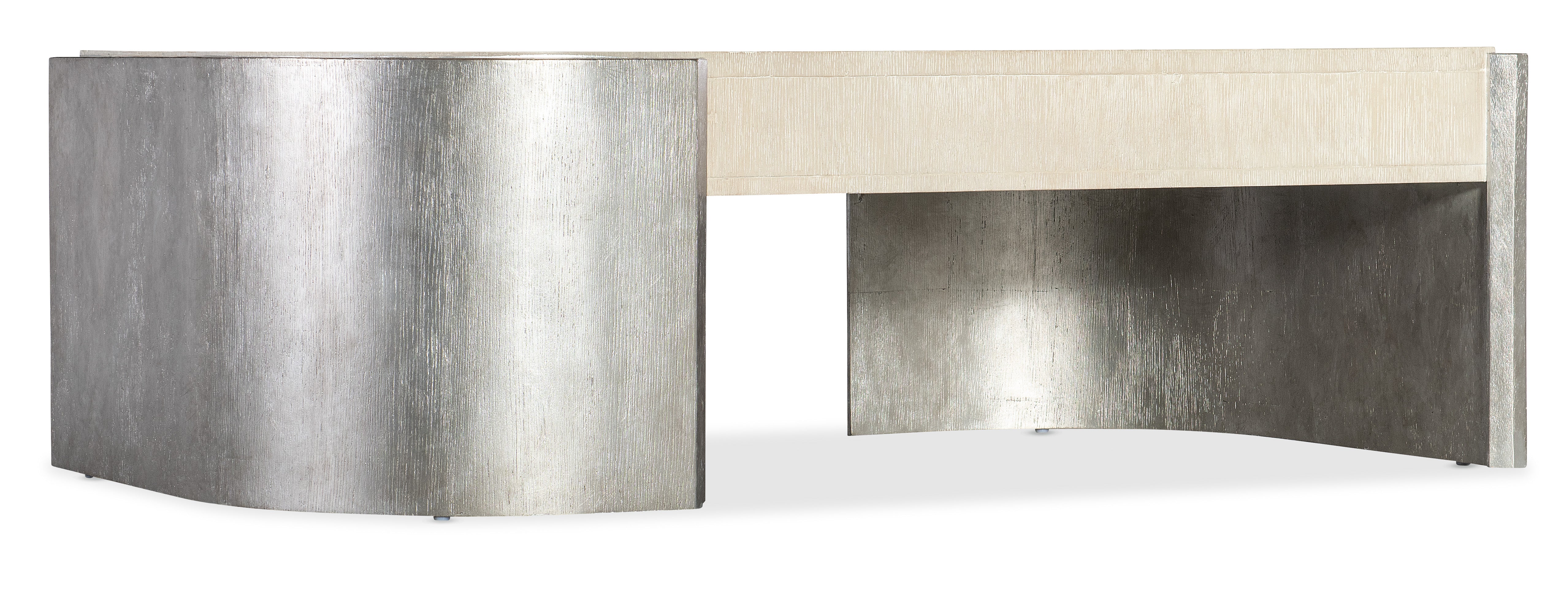 Hooker Furniture Melange Silverfrost Cocktail Table in Light Wood