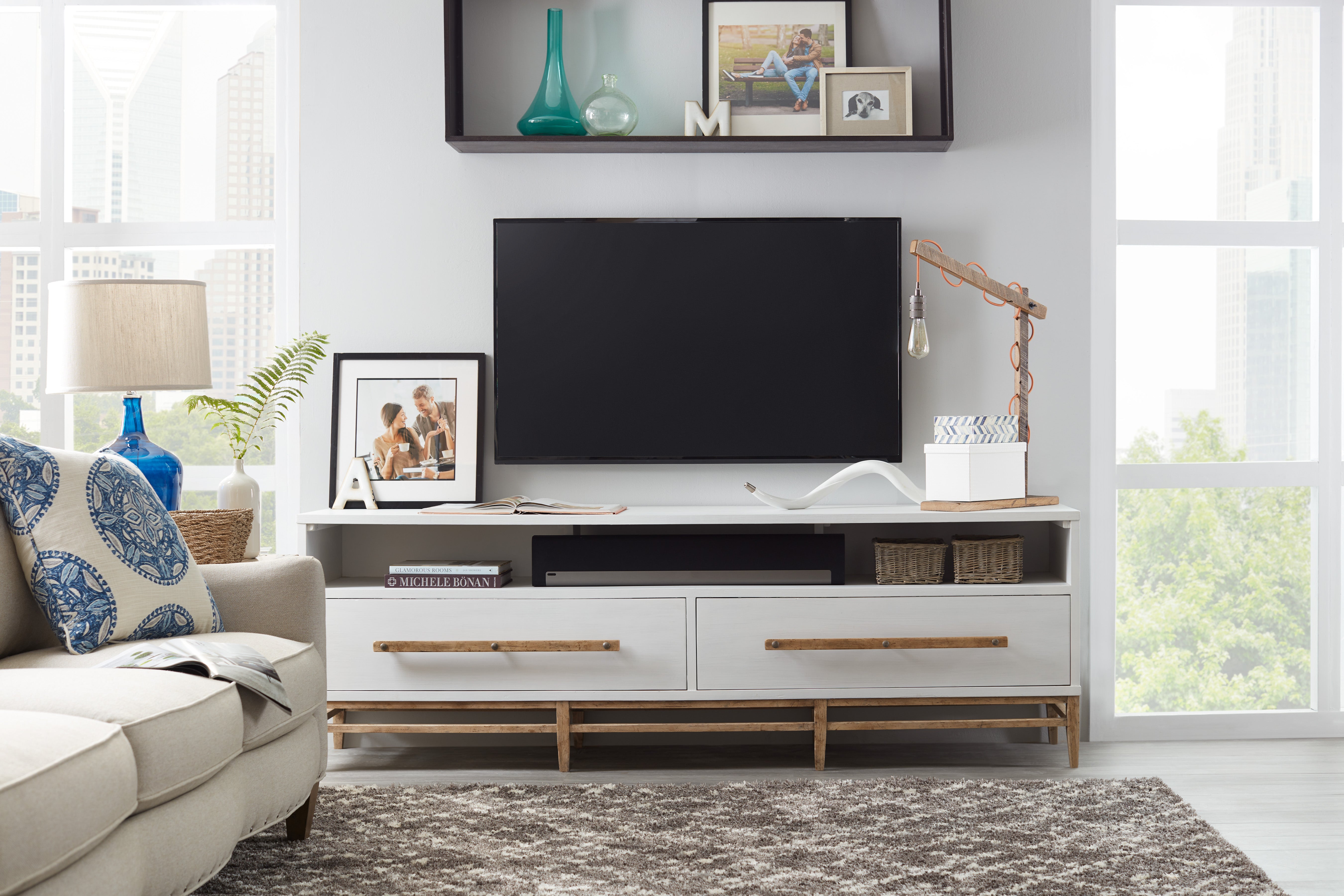 Hooker Furniture Urban Elevation Low Entertainment Console in White