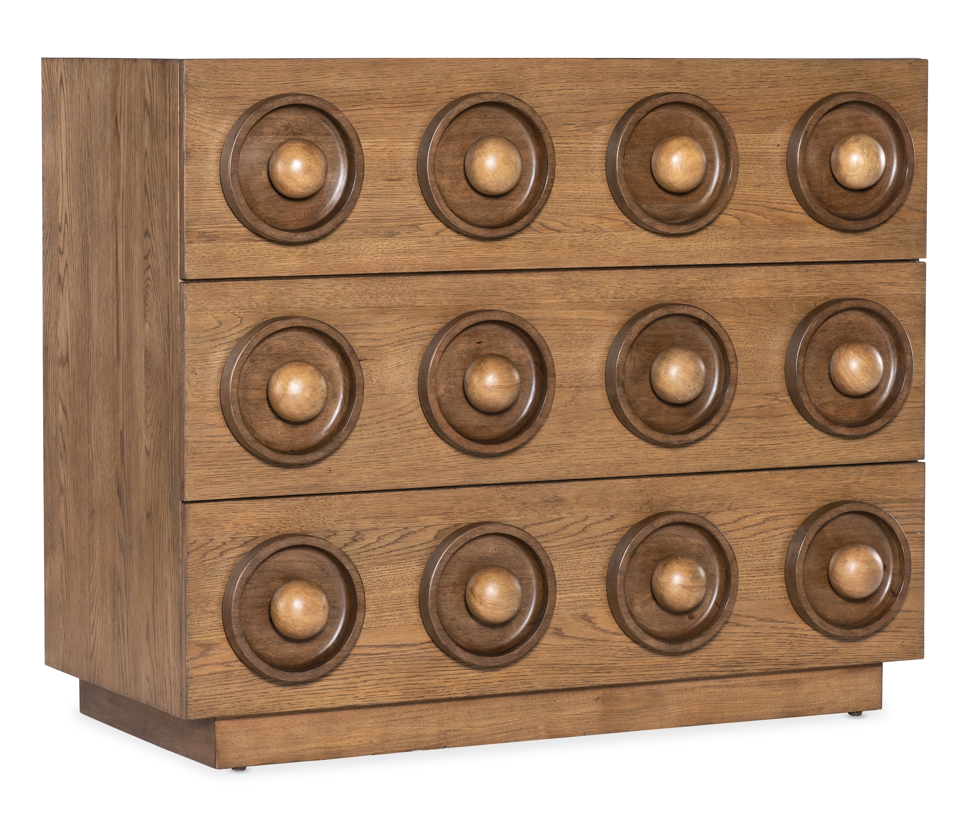 Hooker Furniture Commerce and Market Knobby 3-Drawer Accent Chest in Light Wood