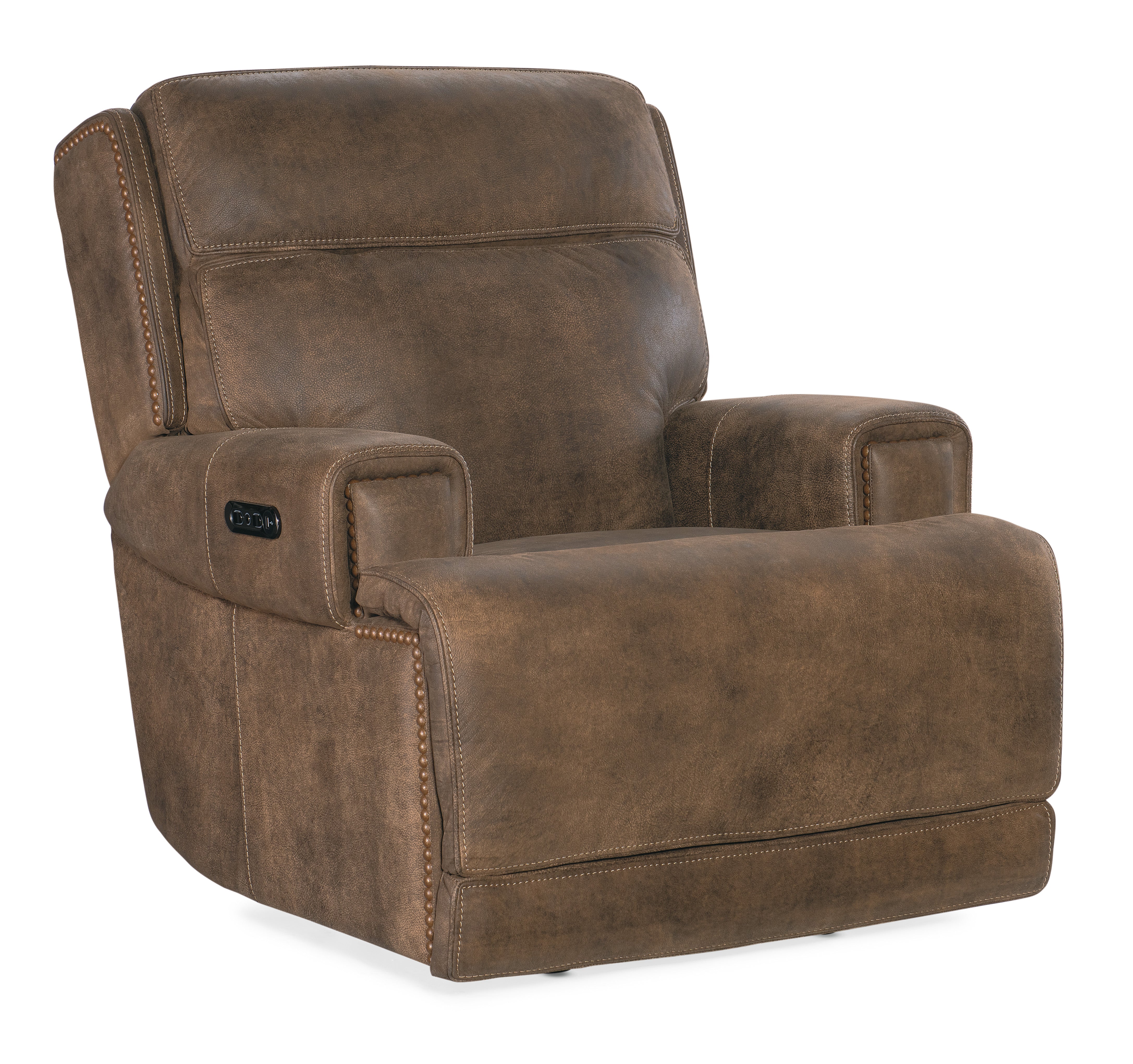 Hooker Furniture Wheeler Power Recliner with Power Headrest in Brown