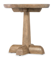 Hooker Furniture Vineyard Row Round Pedestal End Table in Light Wood