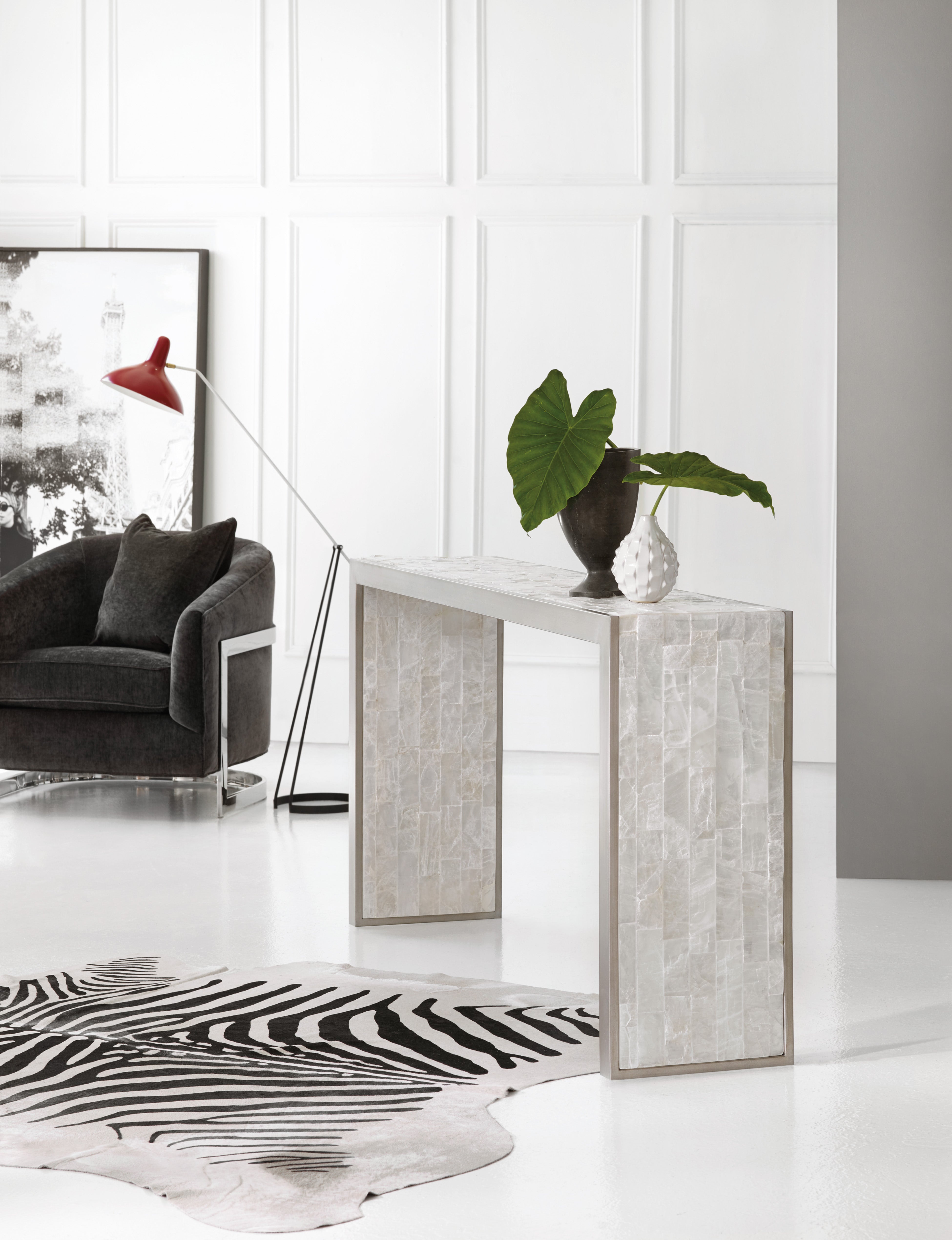 Hooker Furniture Melange Emma Console Table in White