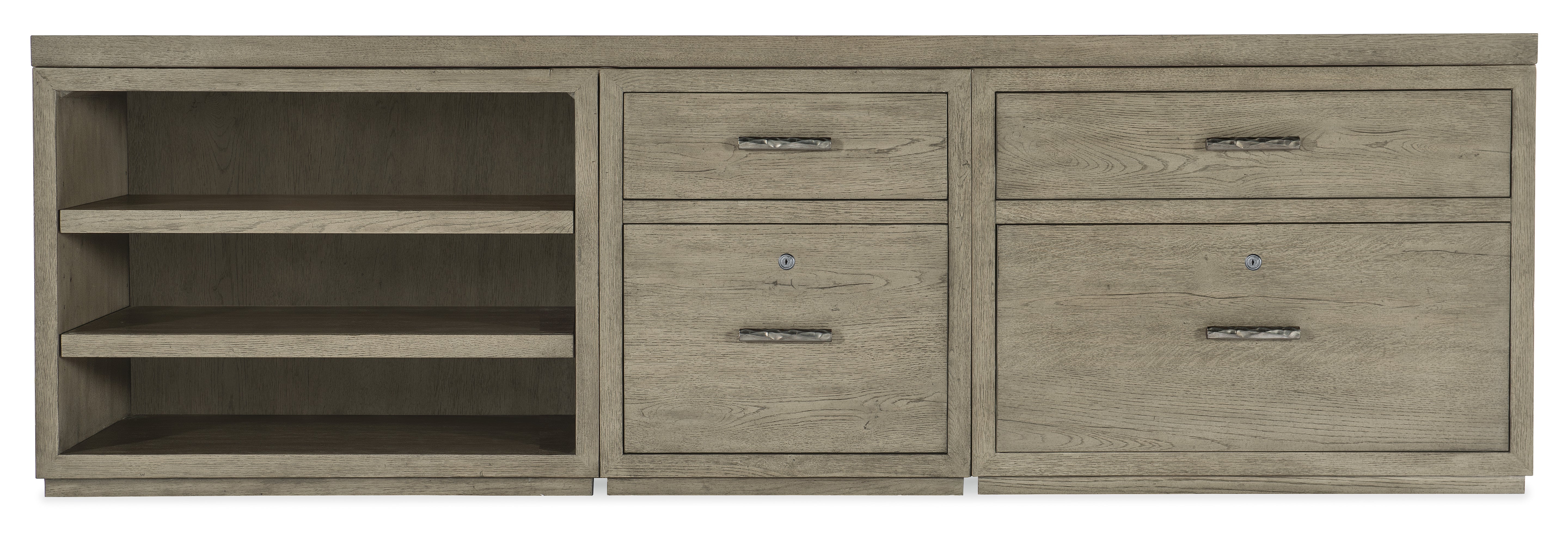 Hooker Furniture Linville Falls 96" Credenza with File, Lateral File and Open Desk Cabinet
