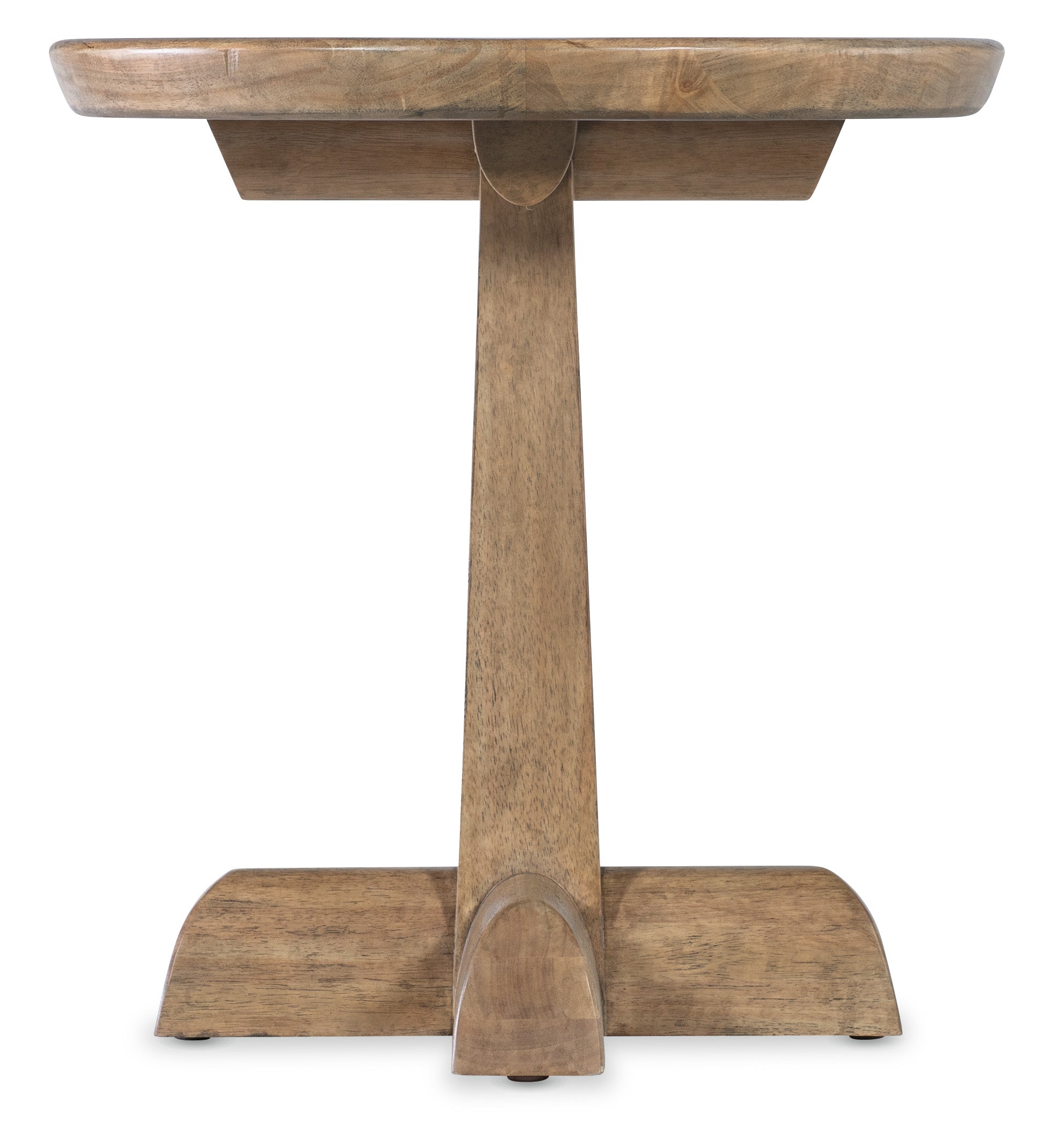 Hooker Furniture Vineyard Row Round Pedestal End Table in Light Wood