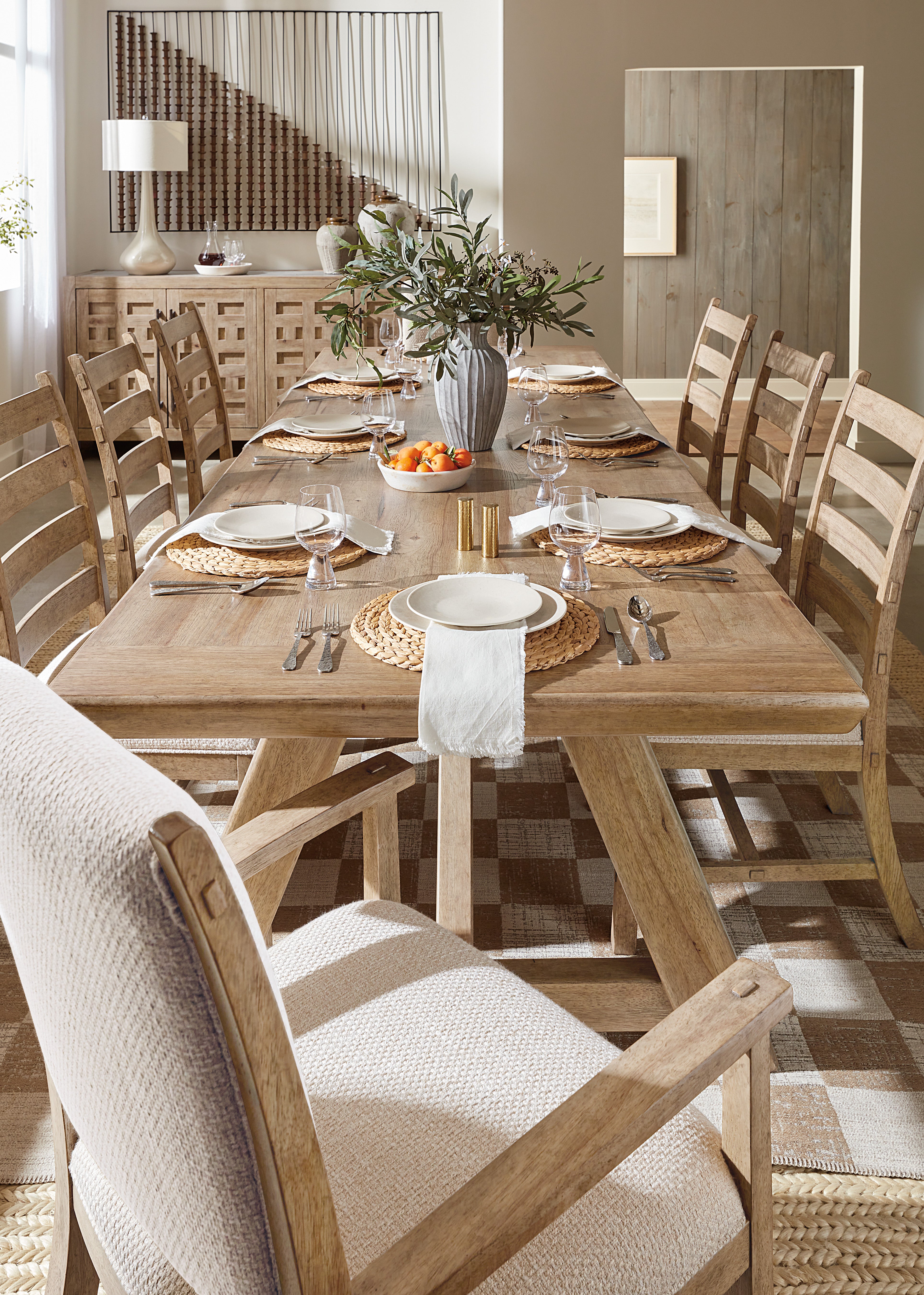Hooker Furniture Vineyard Row Rectangle Dining Table with Two 20-inch Leaves