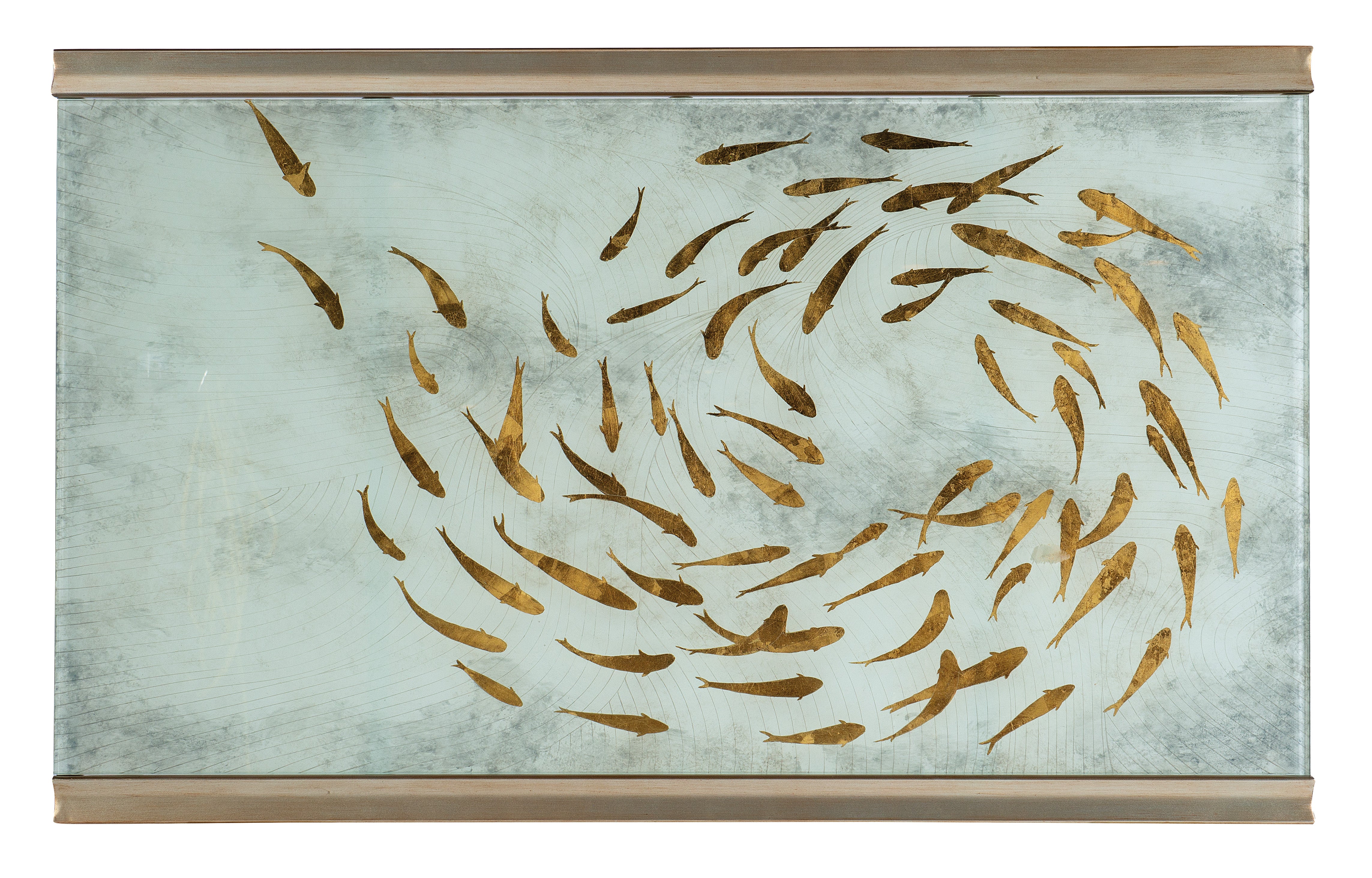 Hooker Furniture Melange Koi Rectangle Cocktail Table in Golds
