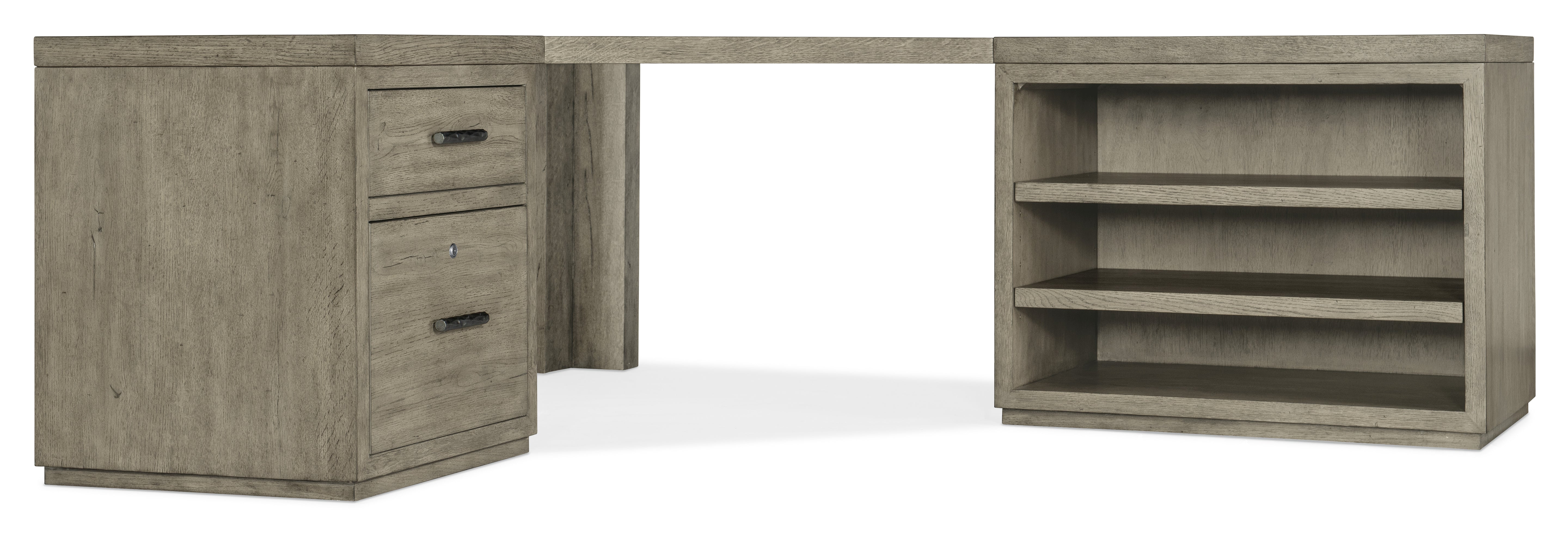 Hooker Furniture Linville Falls Corner Desk with File and Open Desk Cabinet